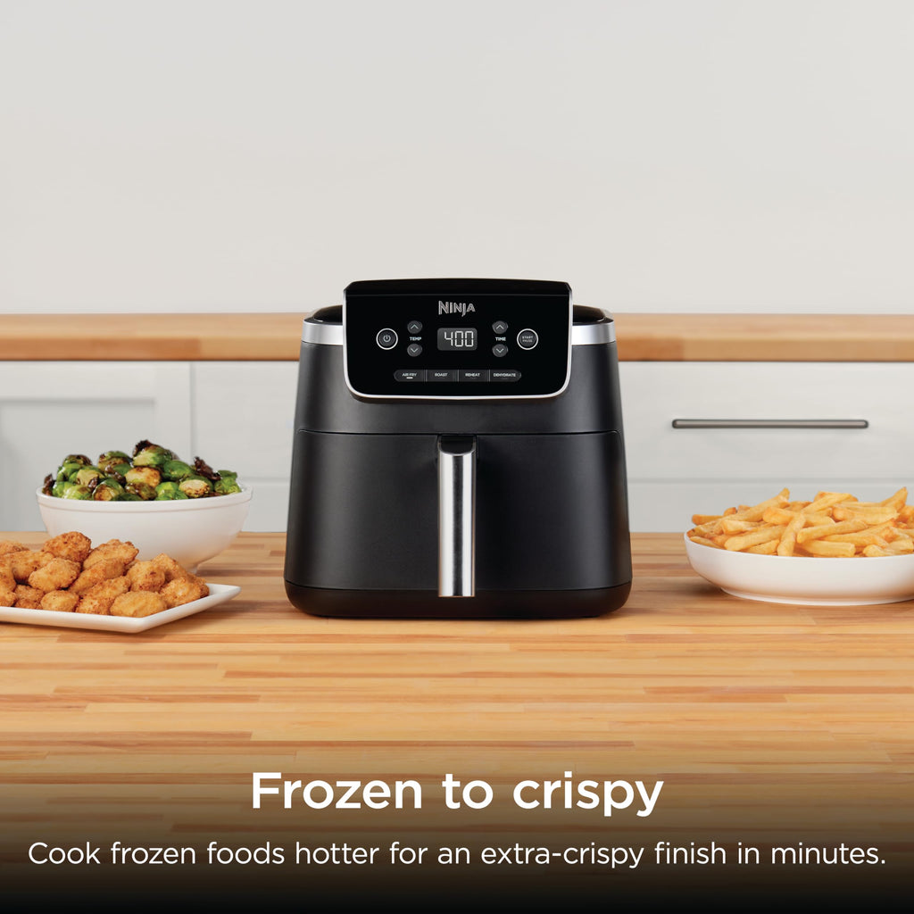 Ninja Air Fryer Pro, 5 Qt, 5-in-1, Grey, AF142 | Air fry, bake, roast, reheat, dehydrate, 1750W, 400F max, Fits 4 lbs fries, Dishwasher-safe