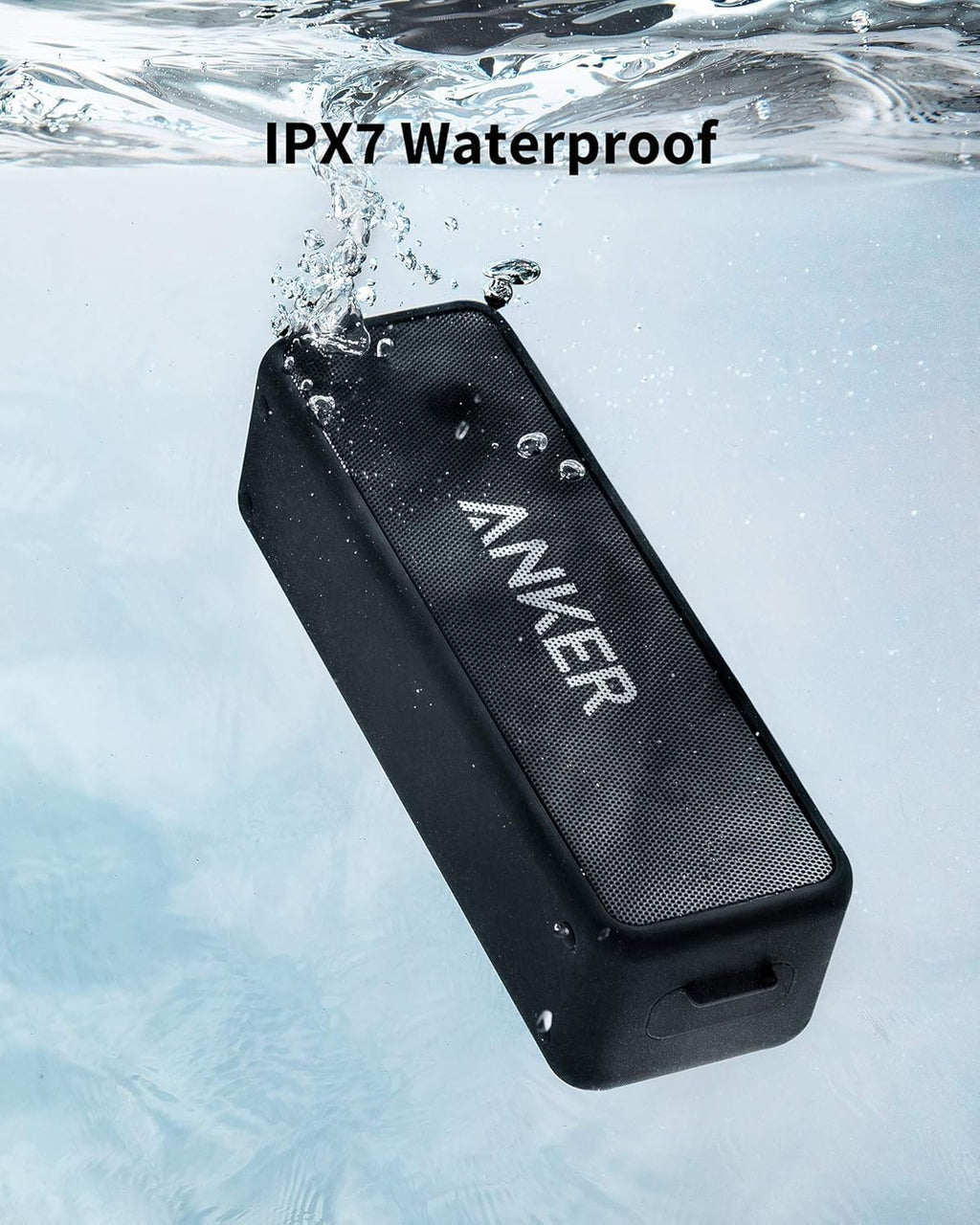 Anker soundcore 2 Portable Bluetooth Speaker, Stereo Sound, IPX7 | BassUp, 24H Playtime, Bluetooth 5, Wireless Speaker for Home, Outdoors, Travel