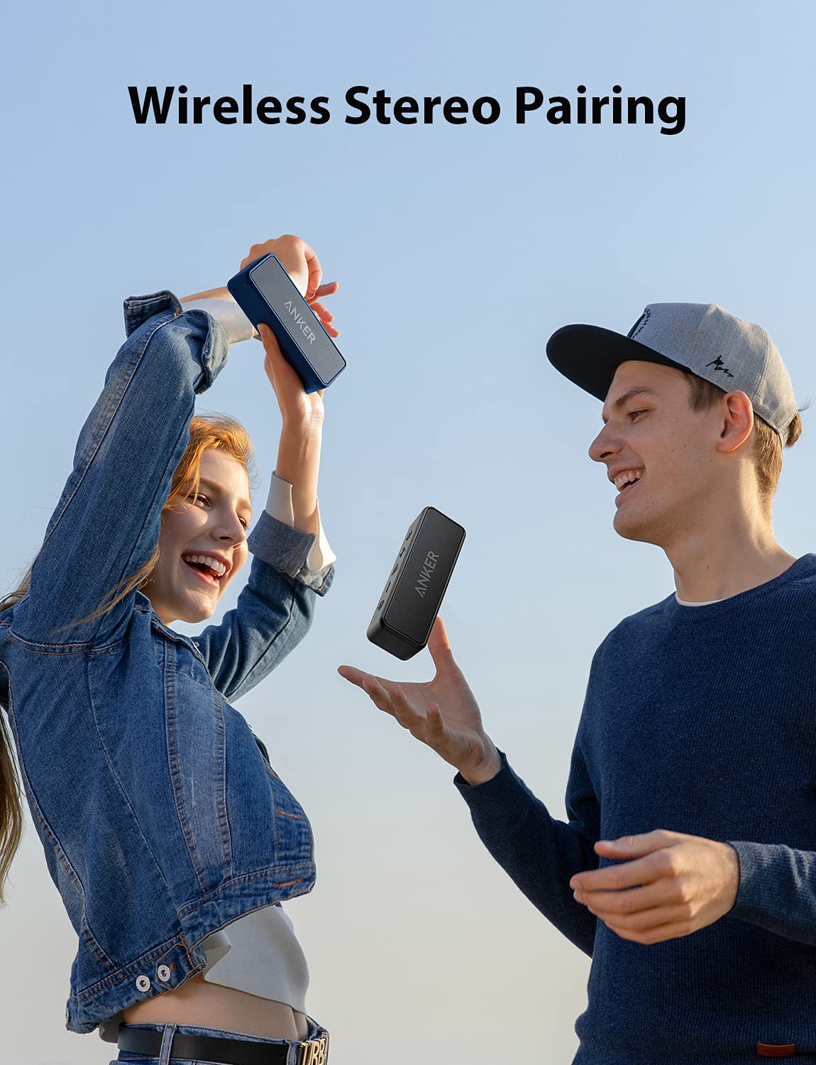 Anker soundcore 2 Portable Bluetooth Speaker, Stereo Sound, IPX7 | BassUp, 24H Playtime, Bluetooth 5, Wireless Speaker for Home, Outdoors, Travel