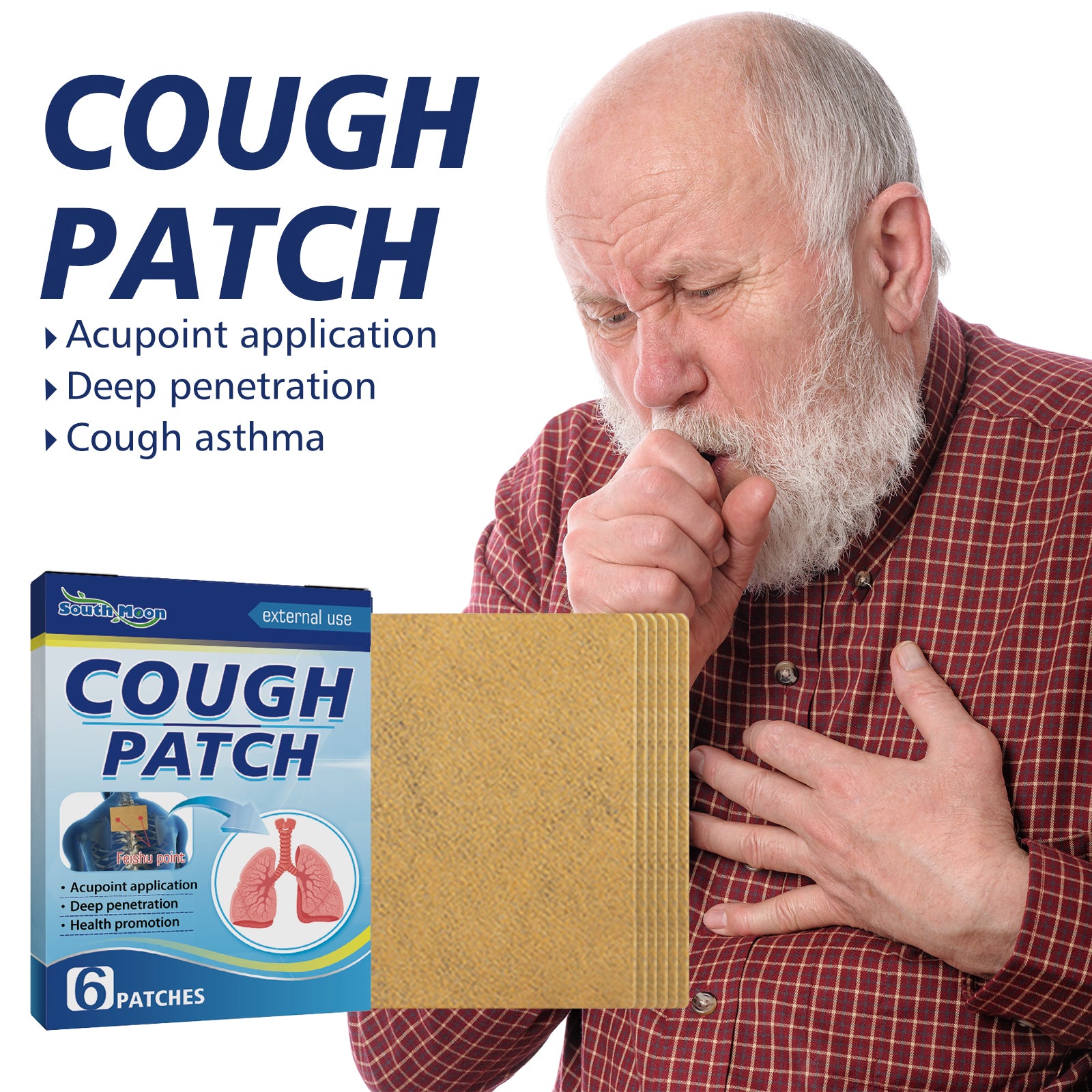 Cough Patch, Relieve Phlegm Throat Dry Itching Point Health Care Patch Asthma Chest Tightness Body Care