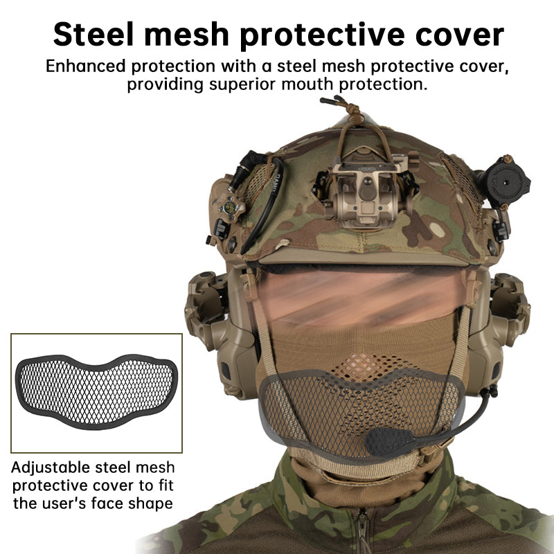 Airsoft Steel Mesh Mask with Neck Gaiter - Tactical Half Face Protection for Paintball & Cosplay