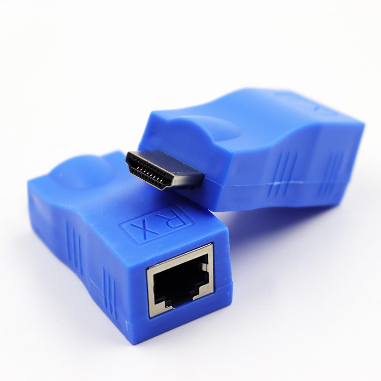 HDMI Extender Single Ethernet Cable to HDMI High-Definition Network Cat 6 Amplified Transmission Device 30m Signal