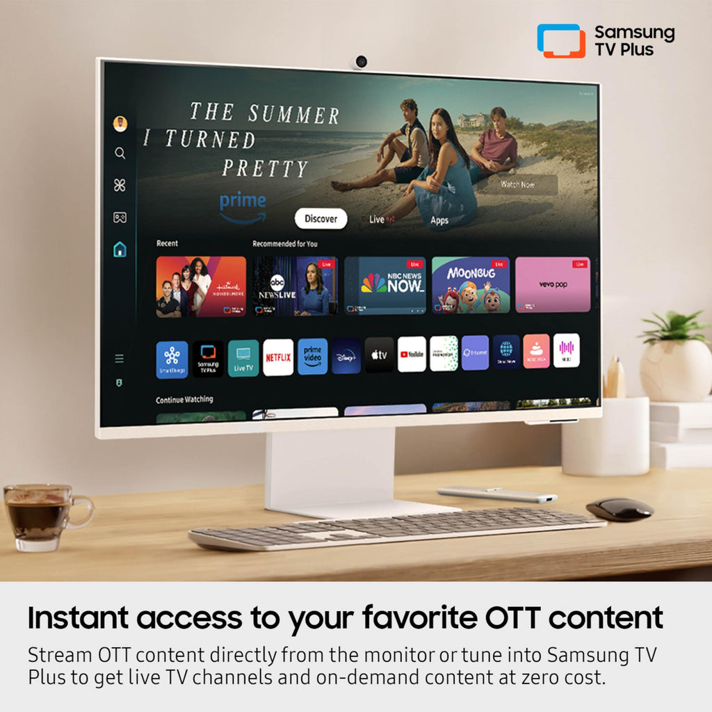 Samsung 32” M8 (M80F) Series 4K UHD Smart Monitor | Samsung Vision AI, Smart TV Apps, Gaming Hub, USB-C, HDMI and USB-A, White (LS32FM803UNXZA)