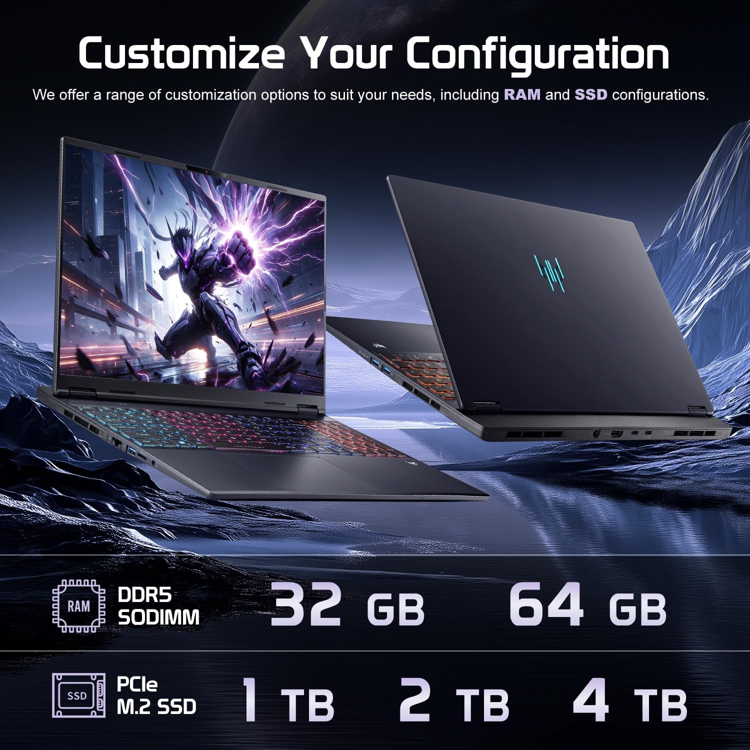 HP OMEN 16 RTX 5070 AMD Ryzen 9 240Hz QHD+ 2560x1600 RGB Gaming Laptop | AMD Ryzen 9 8940HX, Customized 16-64GB DDR5, 1-4TB SSD, 4-Zone RGB KB, Low Blue Light, Long Battery Life, Windows 11 Home