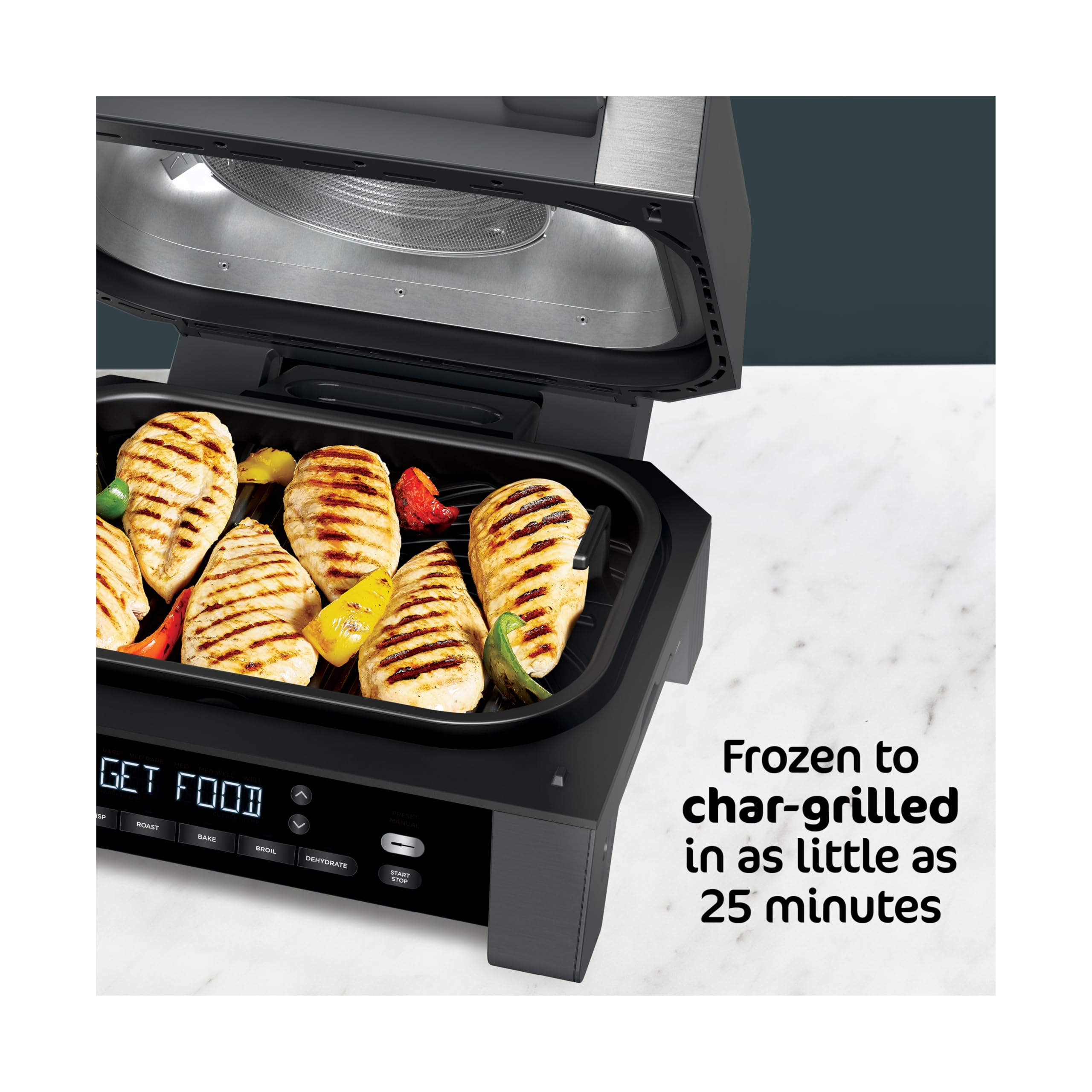 Ninja® Foodi® Smart XL 6-in-1 Indoor Grill & Air Fryer, Black/Silver, FG551 | Smart Cook System with built-in thermometer, XL capacity, perfect doneness, rare to well done. 6-in-1: Grill, Air Fry & more.