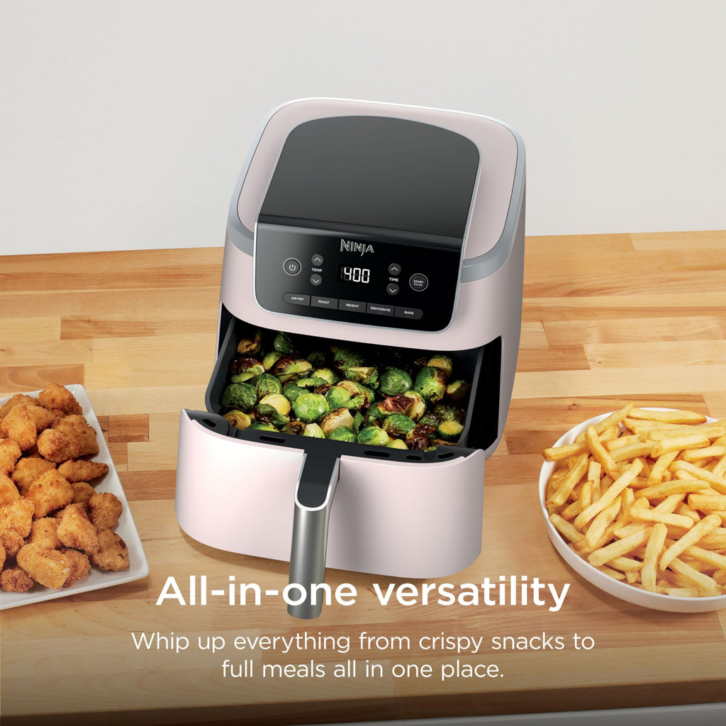 Ninja Air Fryer Pro, 5 Qt, 5-in-1, Grey, AF142 | Air fry, bake, roast, reheat, dehydrate, 1750W, 400F max, Fits 4 lbs fries, Dishwasher-safe