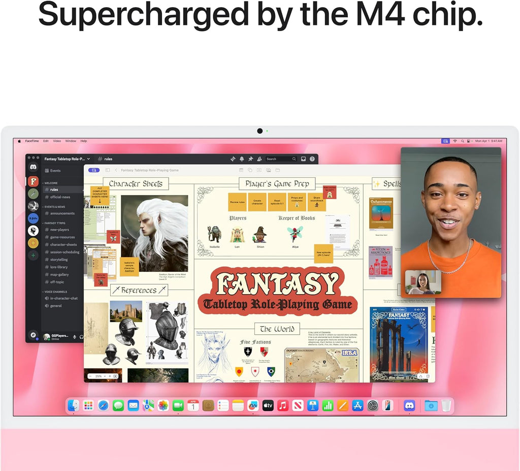 Apple 2024 iMac All-in-One Desktop Computer with M4 chip with 10-core CPU, 10-core GPU: Built for Apple Intelligence, 16GB Unified Memory, 256GB SSD Storage; Blue with AppleCare+ (3 Years)