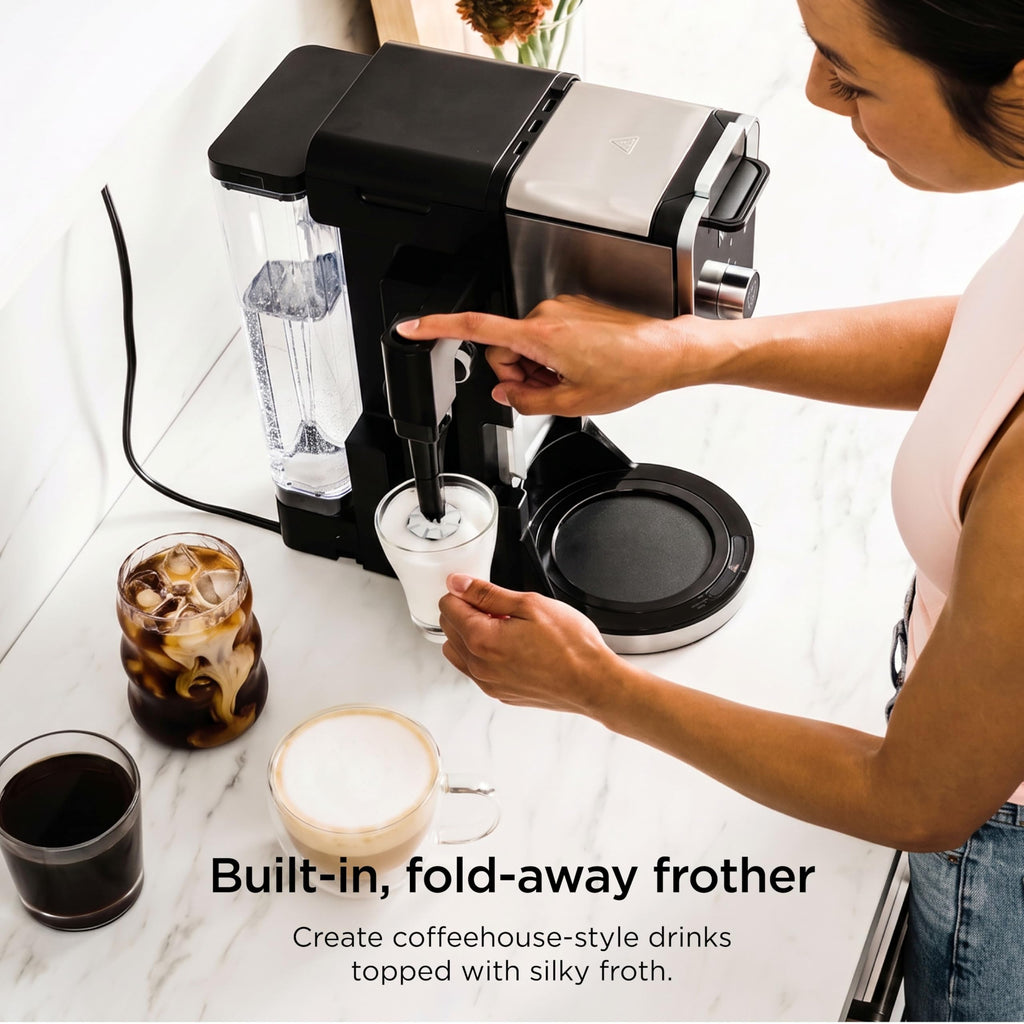 Ninja Specialty Drip Coffee Maker, DualBrew Pro, Black, CFP301 | Coffee Machine w/ Frother, Paper Filter, Brew with Pods & Grounds, K Cups Compatible, 4 Brew Styles, 13 Cup to Pot Sizes