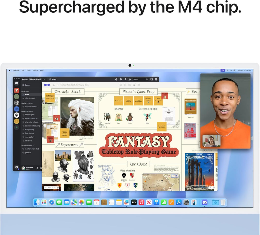 Apple 2024 iMac All-in-One Desktop Computer with M4 chip with 10-core CPU, 10-core GPU: Built for Apple Intelligence, 16GB Unified Memory, 256GB SSD Storage; Blue with AppleCare+ (3 Years)