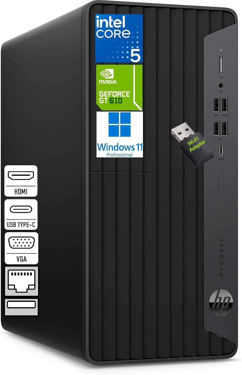 HP Prodesk Desktop Computers PC for Home & Office Business, Intel i5-10400F (16GB DDR4, 1TB PCIe SSD), Compact & Silent Design, Triple-Display Support, WiFi Adapter, Keyboard & Mouse, Windows 11 Pro