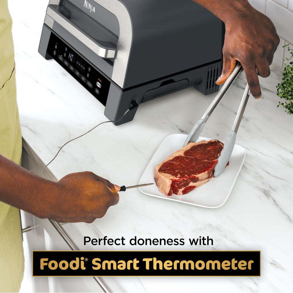 Ninja® Foodi® Smart XL 6-in-1 Indoor Grill & Air Fryer, Black/Silver, FG551 | Smart Cook System with built-in thermometer, XL capacity, perfect doneness, rare to well done. 6-in-1: Grill, Air Fry & more.