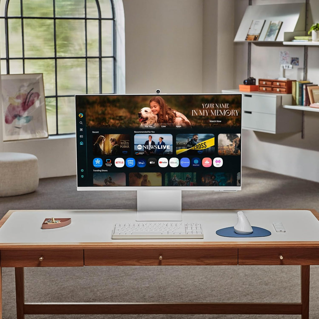 Samsung 32” M8 (M80F) Series 4K UHD Smart Monitor | Samsung Vision AI, Smart TV Apps, Gaming Hub, USB-C, HDMI and USB-A, White (LS32FM803UNXZA)
