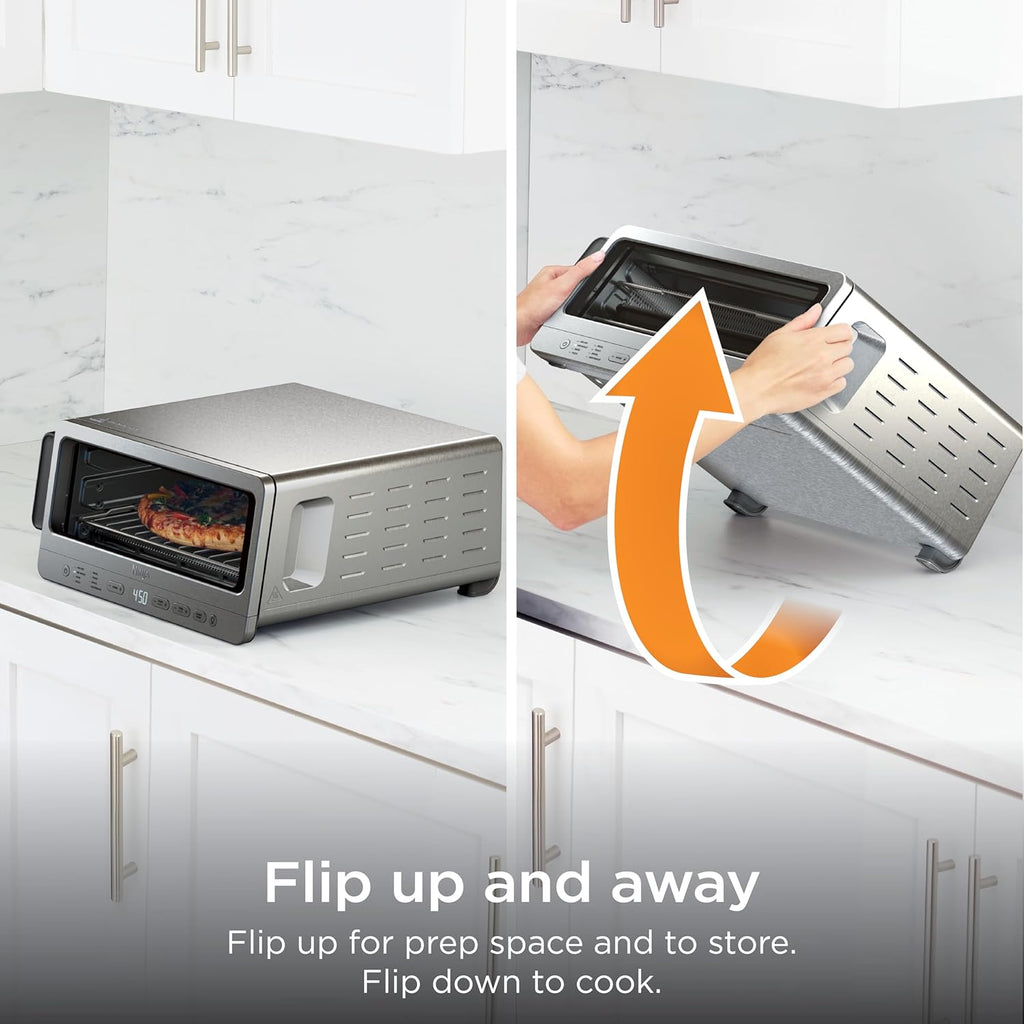 Ninja Flip Toaster Oven & Air Fryer, 8-in-1, Stainless Steel, SP151 | Air fry, bake, broil, toast, bagel, dehydrate, reheat, 1800W, Flip up & away, XL capacity