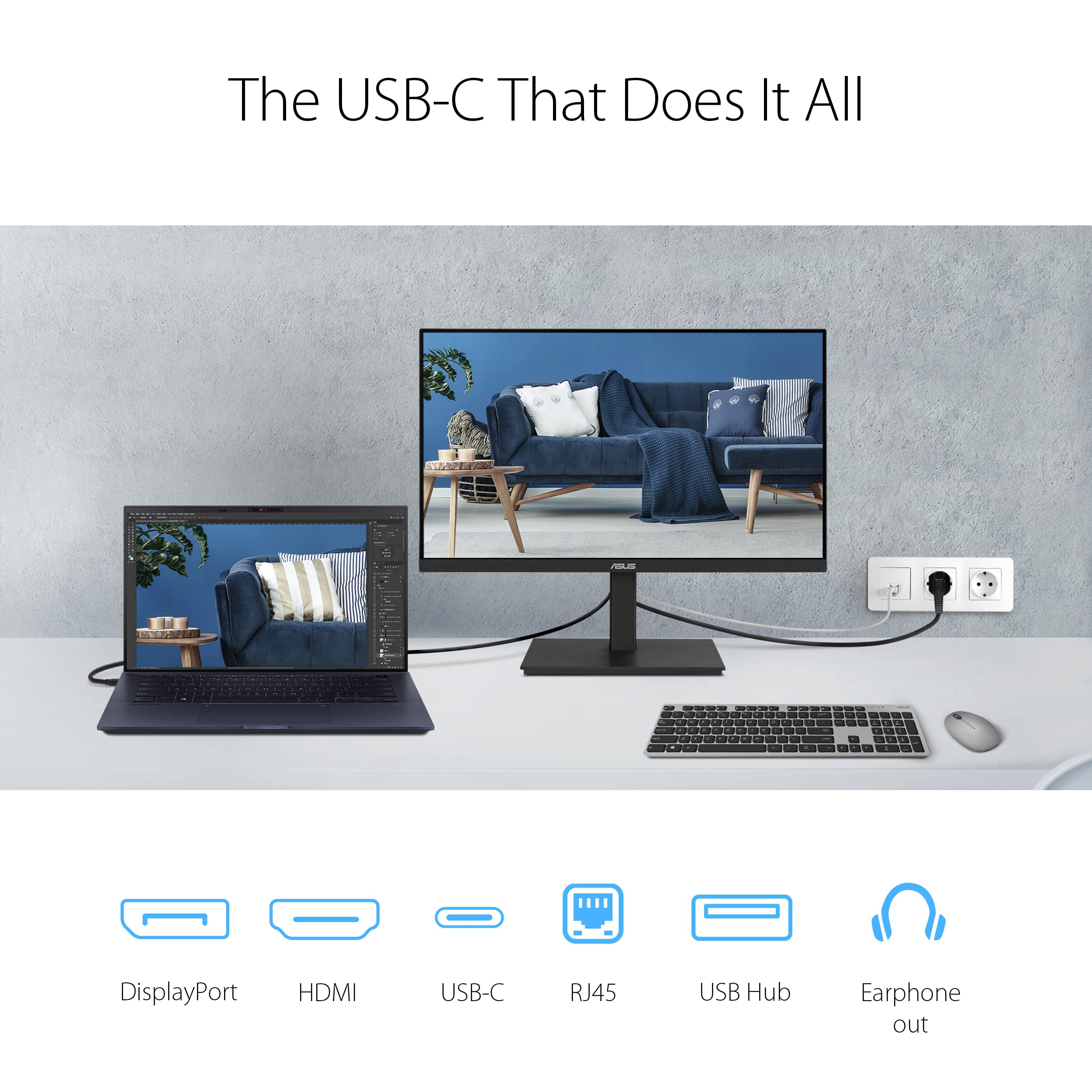 ASUS 27" Computer Monitor (VA279QG) - Full HD, IPS, 120Hz, 1ms MPRT, Adaptive-Sync, Eye Care, Low Blue Light, Flicker Free, HDMI, DisplayPort, VGA, Speakers, VESA Mountable, 99% sRGB, 3yr Warranty