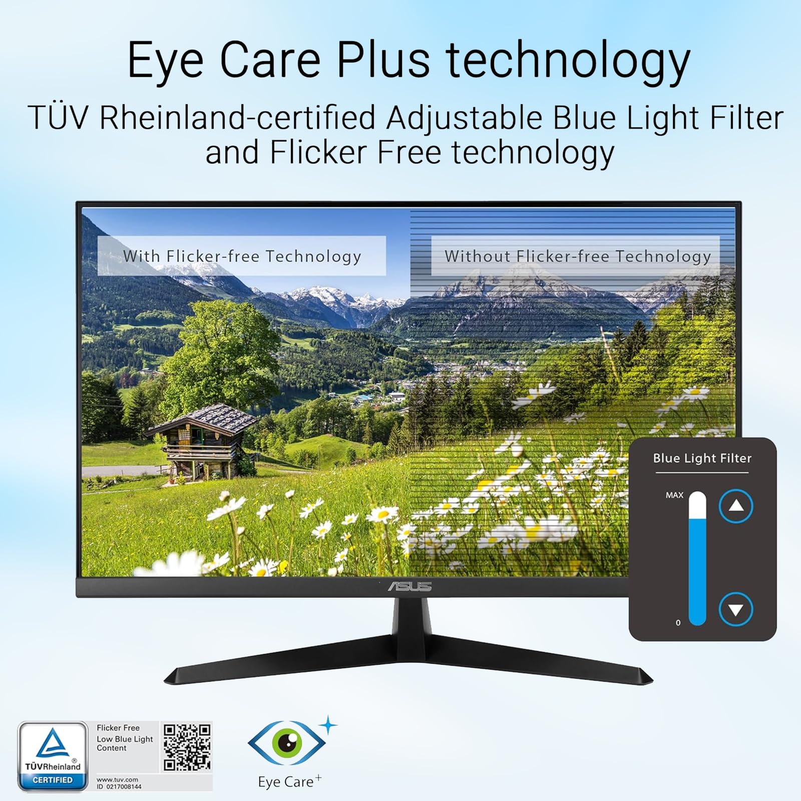 ASUS TUF 24" Gaming Monitor, FHD 1080p, Fast IPS, 240Hz, 0.3ms, AMD FreeSync Premium, G-SYNC Compatible, 99% sRGB, ELMB Sync, Eye Care, DisplayPort, HDMI, VESA Mount, Tilt Adjustment, Black