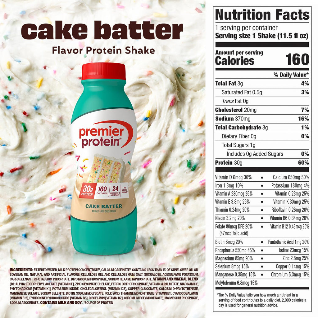 Premier Protein 30g High Protein Shake, Caramel, 12 Pack | 160 Calories, 24 Vitamins & Minerals, No Added Sugar, Supports Muscle Health, Gluten-Free, 11.5 oz