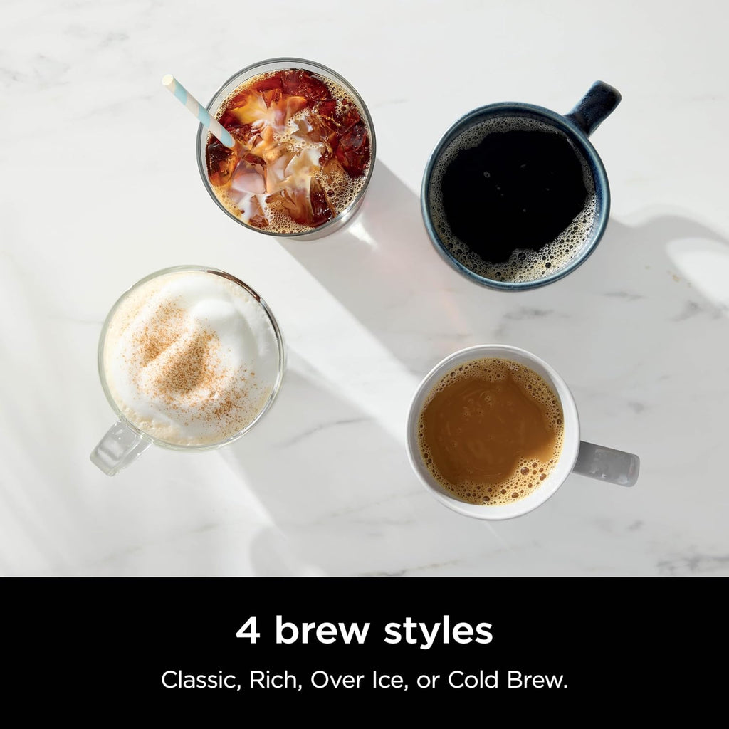 Ninja Hot & Iced XL Coffee Maker with Rapid Cold Brew, Black, CM371 | 4 Brew Styles, 8 Sizes Small Cup to Travel Mug, Single-Serve Coffee Brewer, 12-Cup Carafe, Removable Reservoir