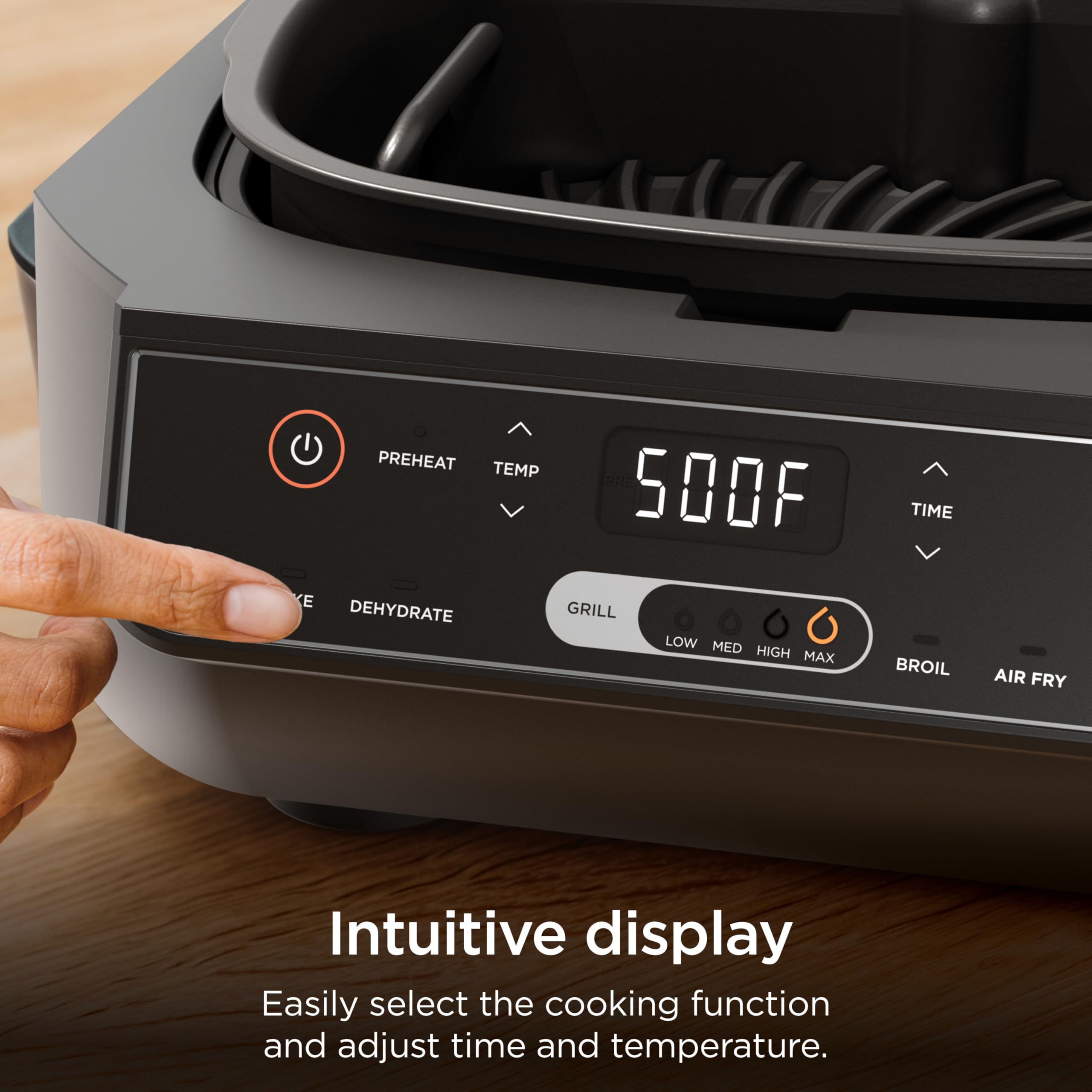 Ninja® Foodi® Smart XL 6-in-1 Indoor Grill & Air Fryer, Black/Silver, FG551 | Smart Cook System with built-in thermometer, XL capacity, perfect doneness, rare to well done. 6-in-1: Grill, Air Fry & more.