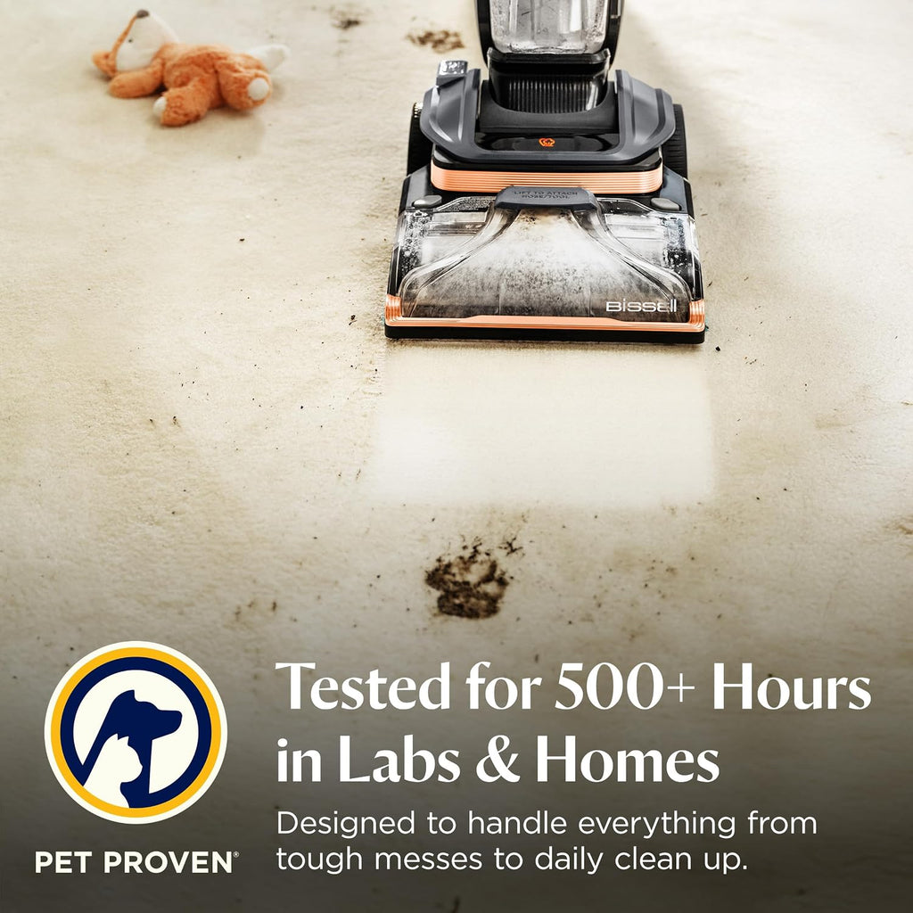 BISSELL Revolution HydroSteam Pet Carpet Cleaner, 3432 | HydroSteam technology; 2-in-1 pet upholstery tool; cleaning formulas included; upright deep cleaner
