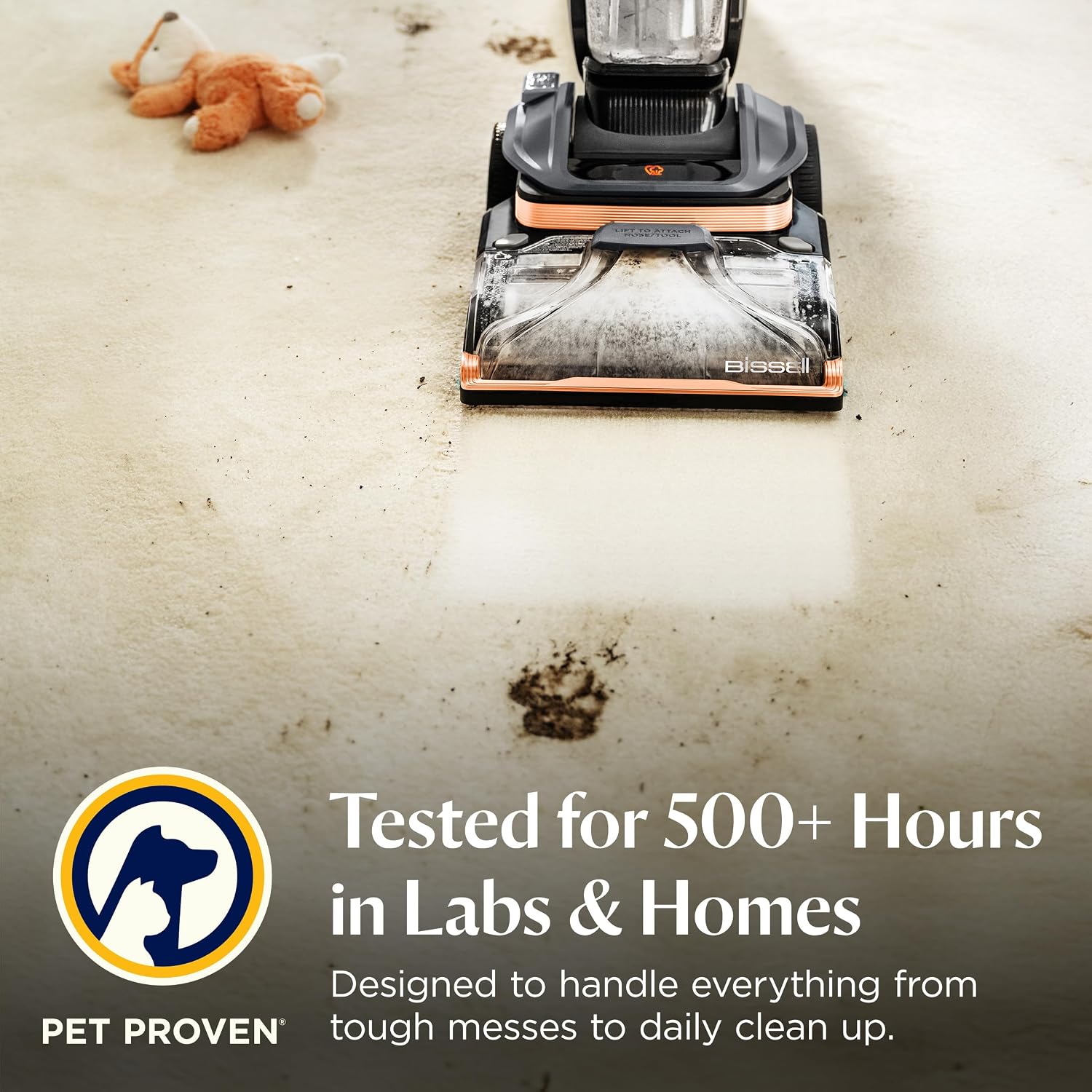 BISSELL Revolution HydroSteam Pet Carpet Cleaner, 3432 | HydroSteam technology; 2-in-1 pet upholstery tool; cleaning formulas included; upright deep cleaner