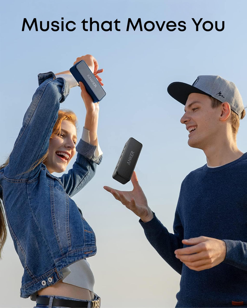 Anker soundcore 2 Portable Bluetooth Speaker, Stereo Sound, IPX7 | BassUp, 24H Playtime, Bluetooth 5, Wireless Speaker for Home, Outdoors, Travel