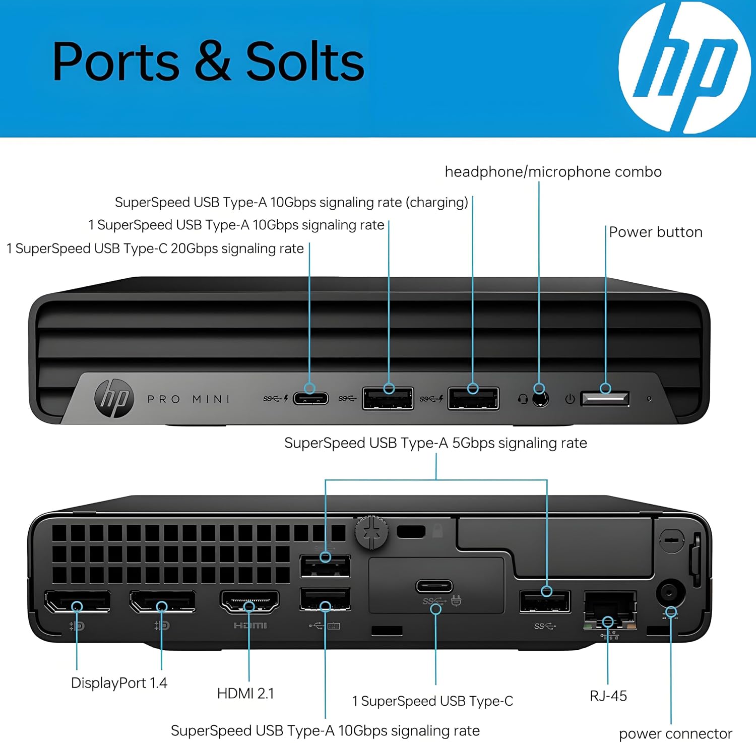 HP Pro Mini 400 G9 PC, i7-12700T, 32GB DDR5 RAM, 1TB SSD, Windows 11 Pro | Ultra-Compact Design Desktop Computer for Video Editing & Coding, Keyboard & Mouse Included, Windows 11 Pro