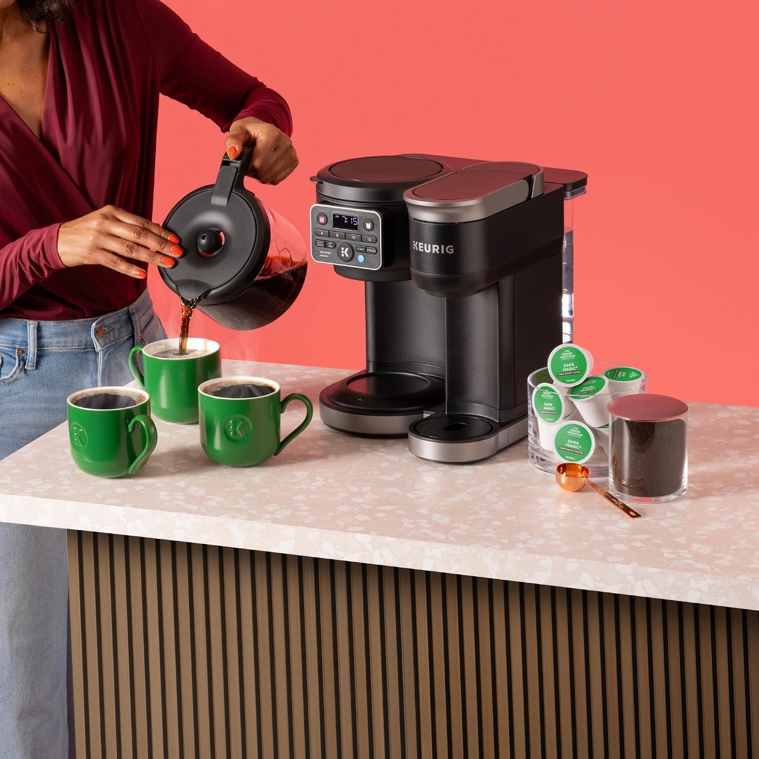 Keurig K-Duo Hot & Iced Single Serve & Carafe Coffee Maker, MultiStream Technology, 72oz Reservoir (Gen 2) | MultiStream Technology, Reservoir (Gen 2)