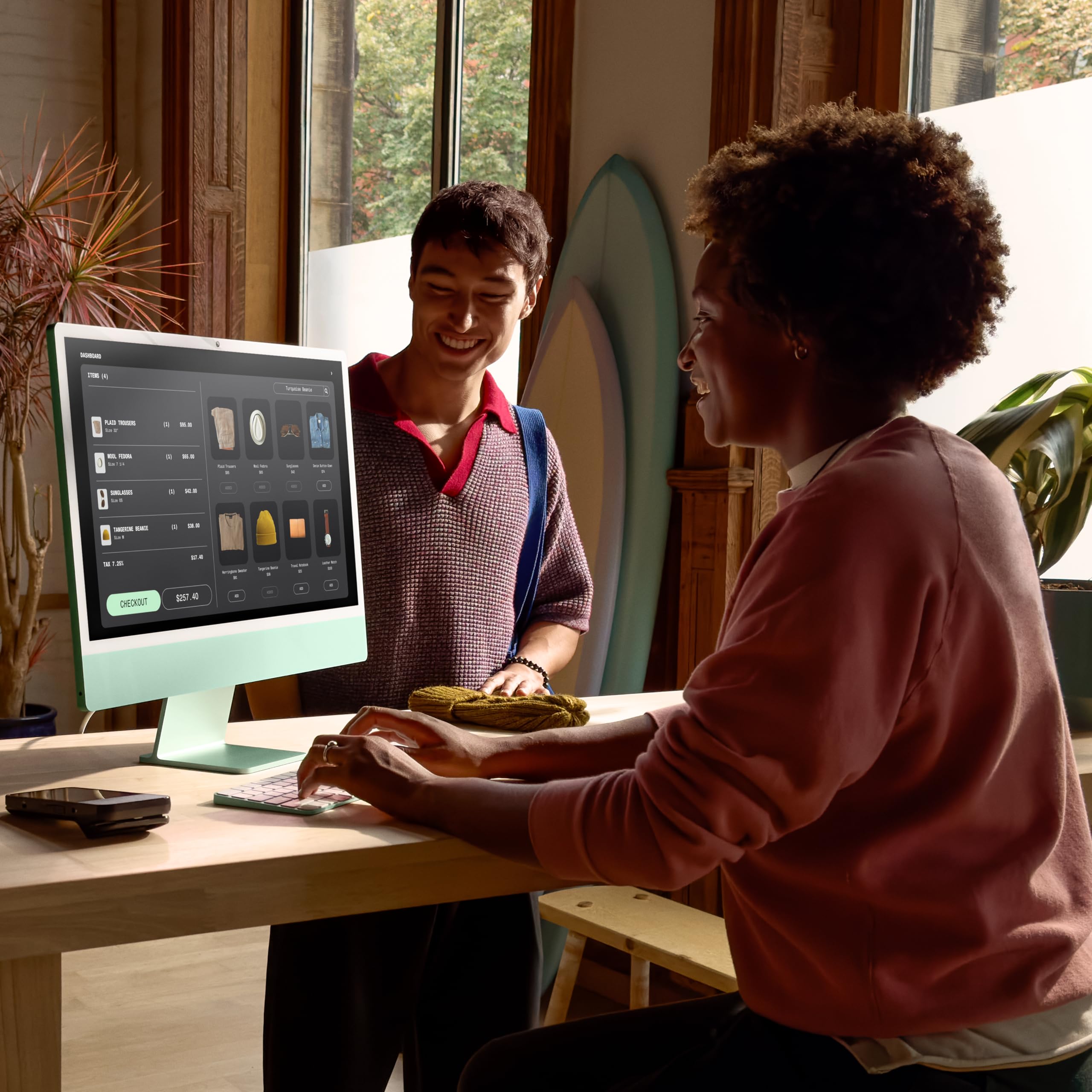Apple 2024 iMac All-in-One Desktop Computer with M4 chip with 8-core CPU, 8-core GPU: Built for Apple Intelligence, 16GB Unified Memory, 256GB SSD Storage; Green with AppleCare+ (3 Years)