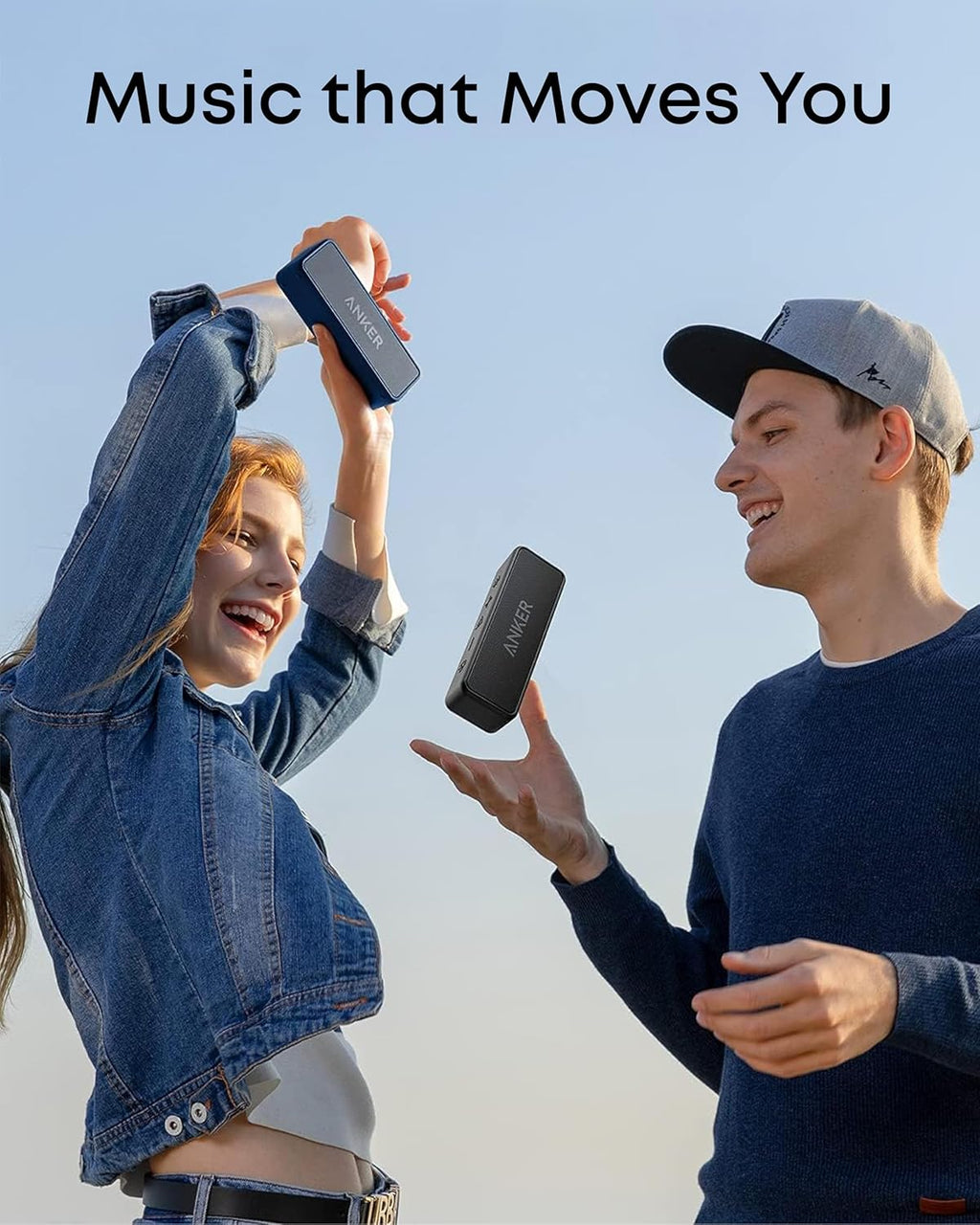 Anker soundcore 2 Portable Bluetooth Speaker, Stereo Sound, IPX7 | BassUp, 24H Playtime, Bluetooth 5, Wireless Speaker for Home, Outdoors, Travel