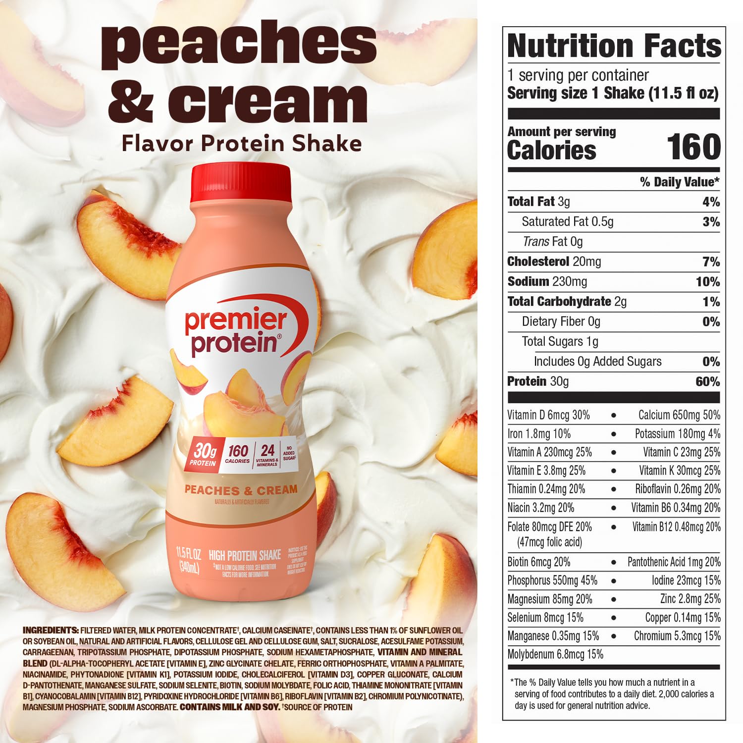Premier Protein 30g High Protein Shake, Caramel, 12 Pack | 160 Calories, 24 Vitamins & Minerals, No Added Sugar, Supports Muscle Health, Gluten-Free, 11.5 oz