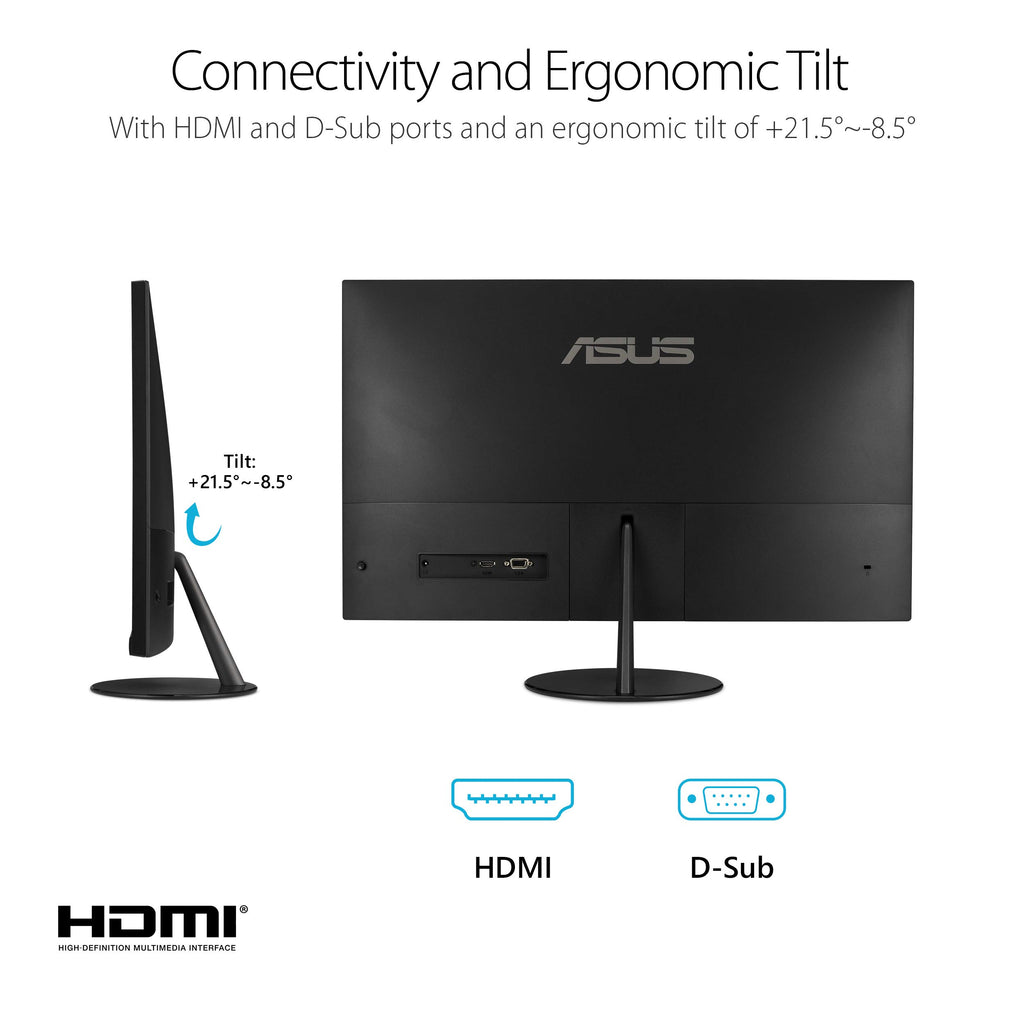 ASUS 27" Computer Monitor (VA279QG) - Full HD, IPS, 120Hz, 1ms MPRT, Adaptive-Sync, Eye Care, Low Blue Light, Flicker Free, HDMI, DisplayPort, VGA, Speakers, VESA Mountable, 99% sRGB, 3yr Warranty