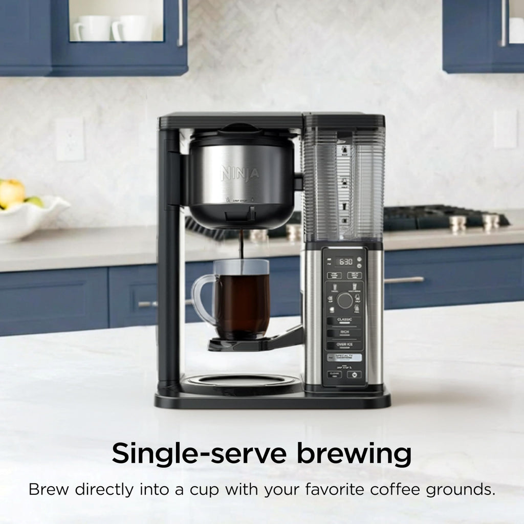 Ninja Hot & Iced XL Coffee Maker with Rapid Cold Brew, Black, CM371 | 4 Brew Styles, 8 Sizes Small Cup to Travel Mug, Single-Serve Coffee Brewer, 12-Cup Carafe, Removable Reservoir