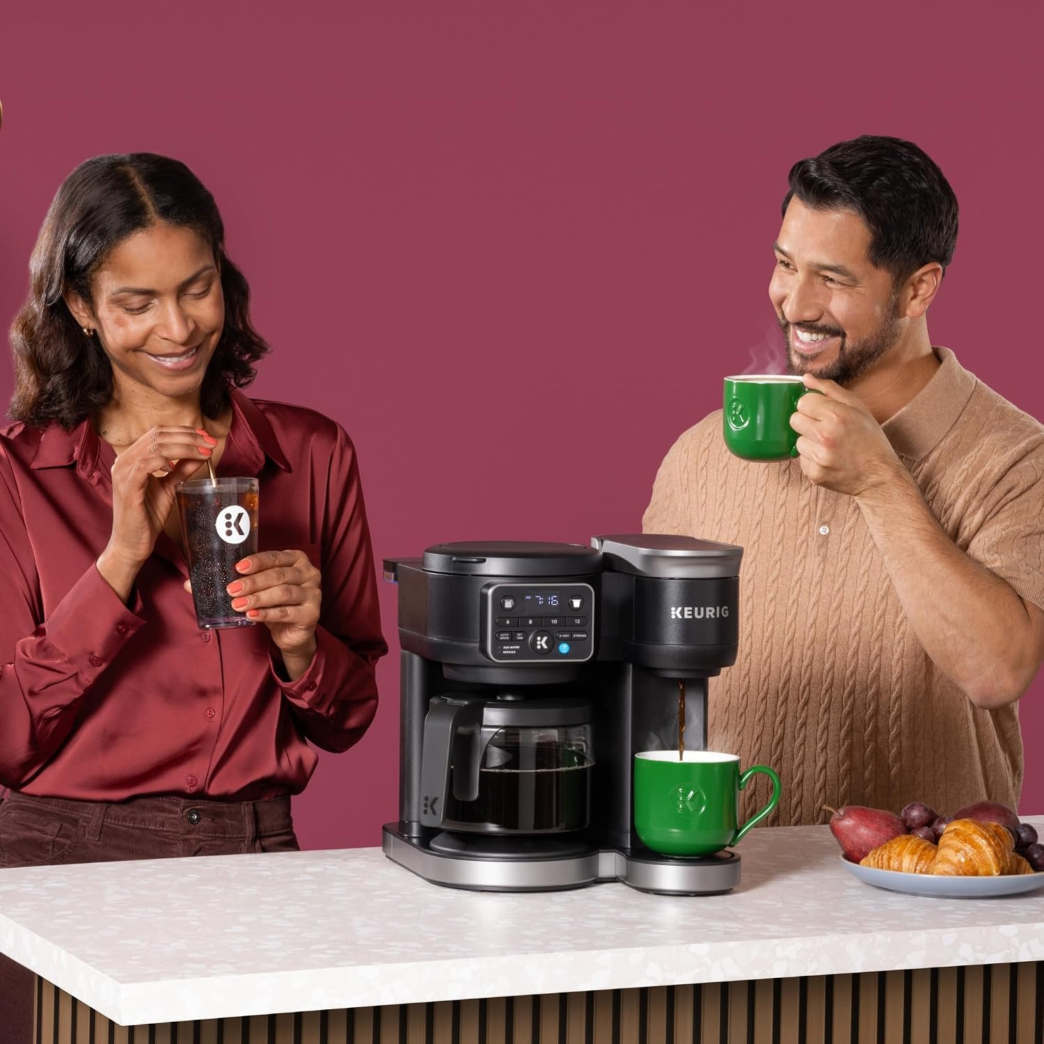 Keurig K-Duo Hot & Iced Single Serve & Carafe Coffee Maker, MultiStream Technology, 72oz Reservoir (Gen 2) | MultiStream Technology, Reservoir (Gen 2)