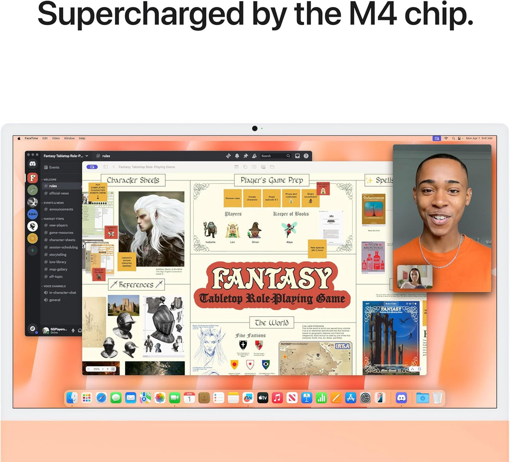 Apple 2024 iMac All-in-One Desktop Computer with M4 chip with 10-core CPU, 10-core GPU: Built for Apple Intelligence, 16GB Unified Memory, 256GB SSD Storage; Blue with AppleCare+ (3 Years)