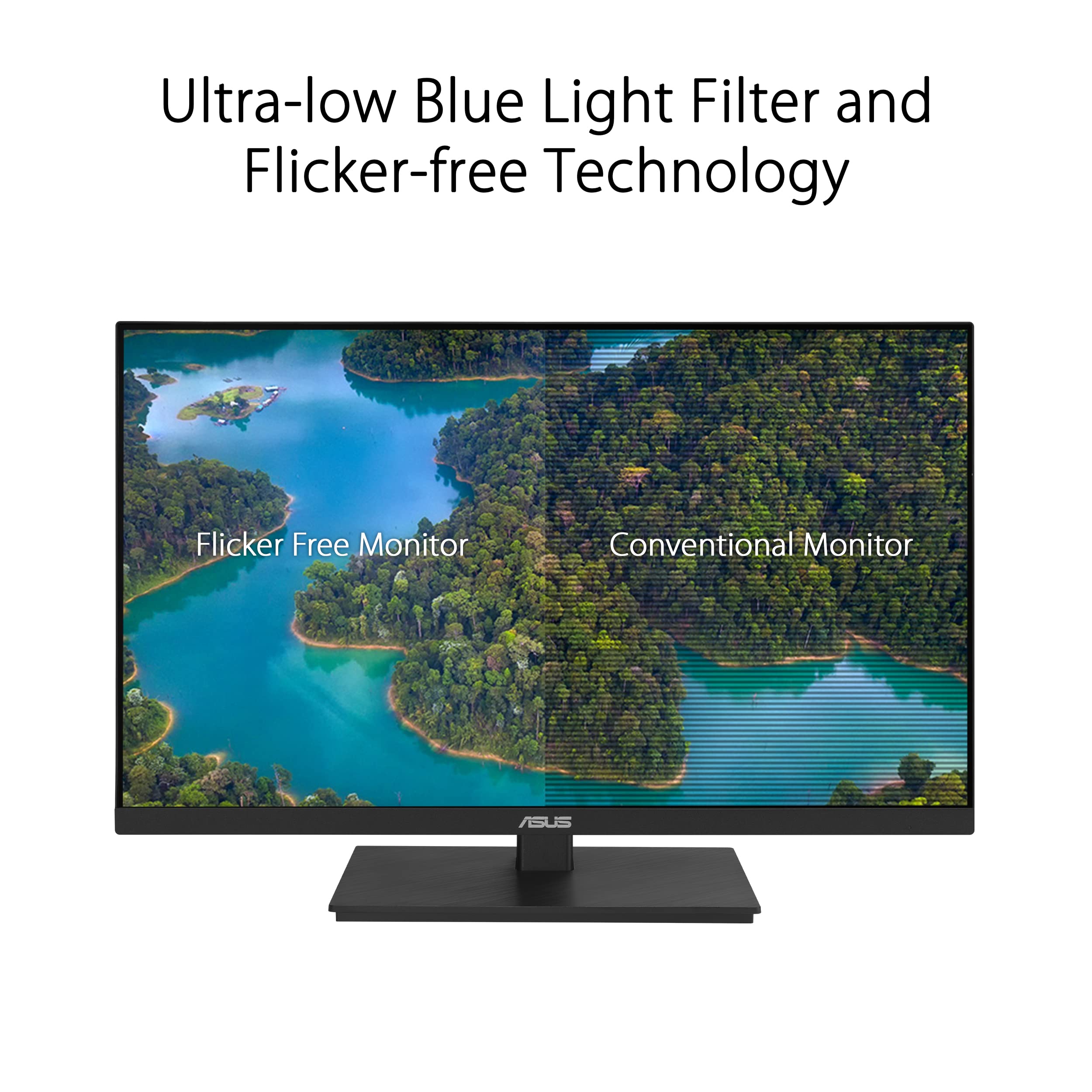 ASUS 27" Computer Monitor (VA279QG) - Full HD, IPS, 120Hz, 1ms MPRT, Adaptive-Sync, Eye Care, Low Blue Light, Flicker Free, HDMI, DisplayPort, VGA, Speakers, VESA Mountable, 99% sRGB, 3yr Warranty