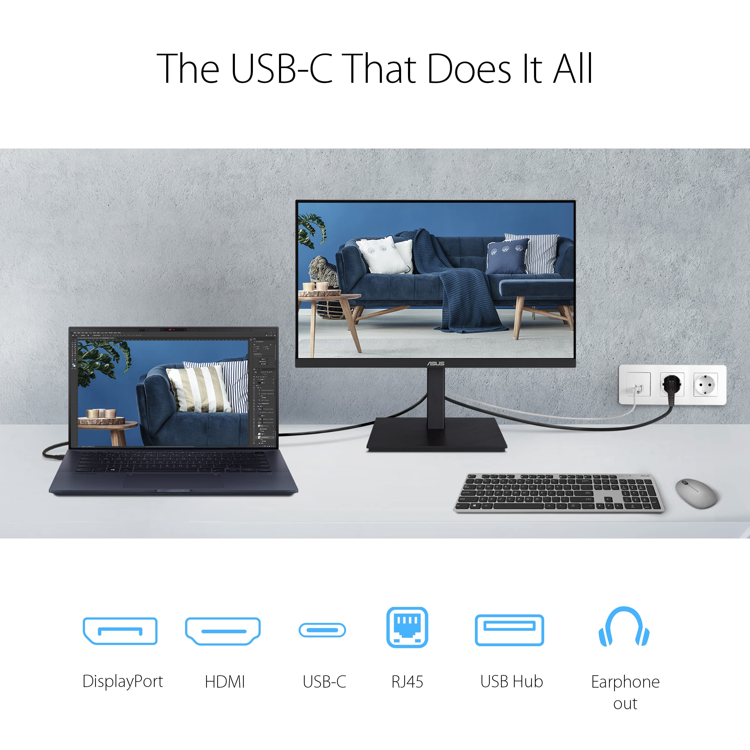 ASUS 27" Computer Monitor (VA279QG) - Full HD, IPS, 120Hz, 1ms MPRT, Adaptive-Sync, Eye Care, Low Blue Light, Flicker Free, HDMI, DisplayPort, VGA, Speakers, VESA Mountable, 99% sRGB, 3yr Warranty
