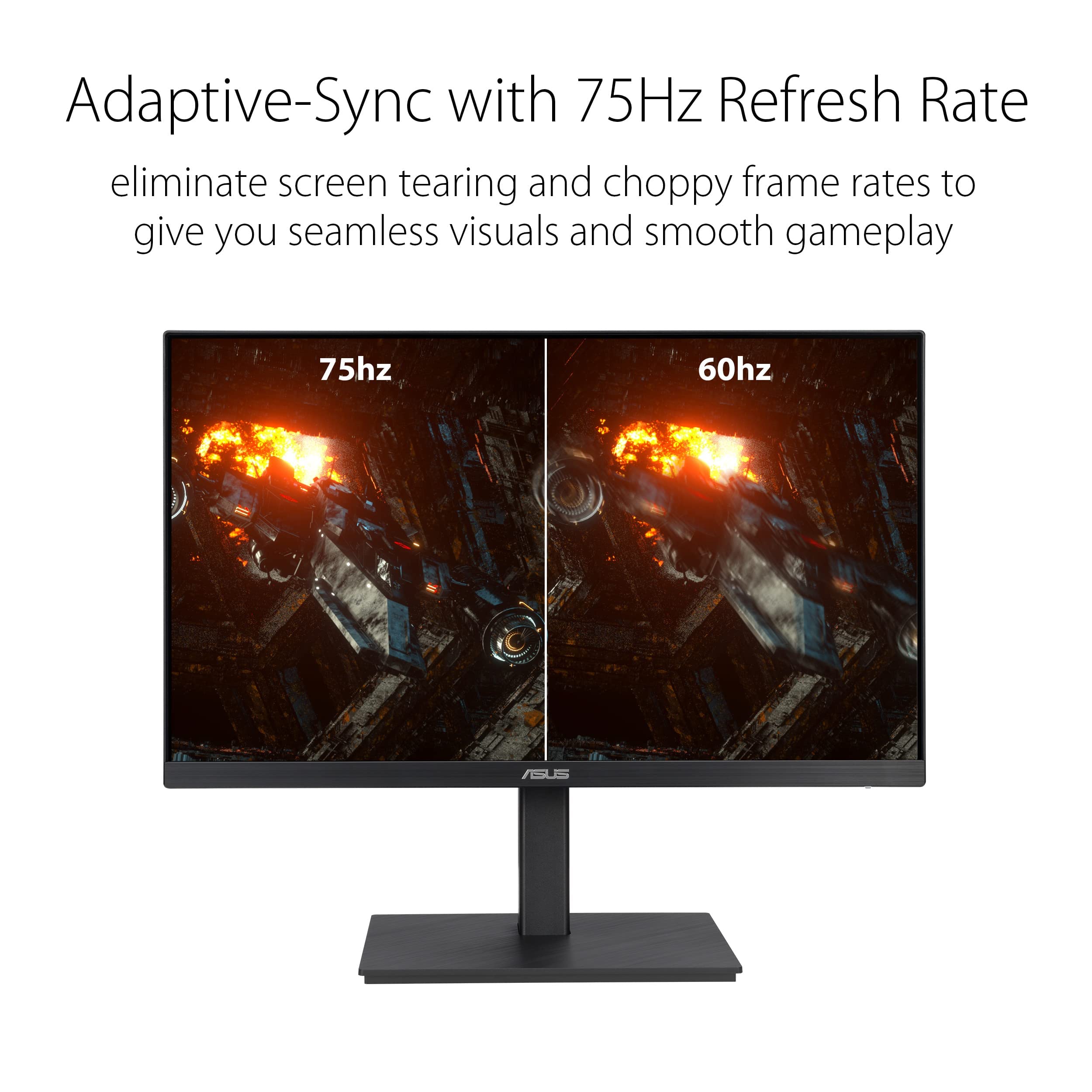 ASUS 27" Computer Monitor (VA279QG) - Full HD, IPS, 120Hz, 1ms MPRT, Adaptive-Sync, Eye Care, Low Blue Light, Flicker Free, HDMI, DisplayPort, VGA, Speakers, VESA Mountable, 99% sRGB, 3yr Warranty