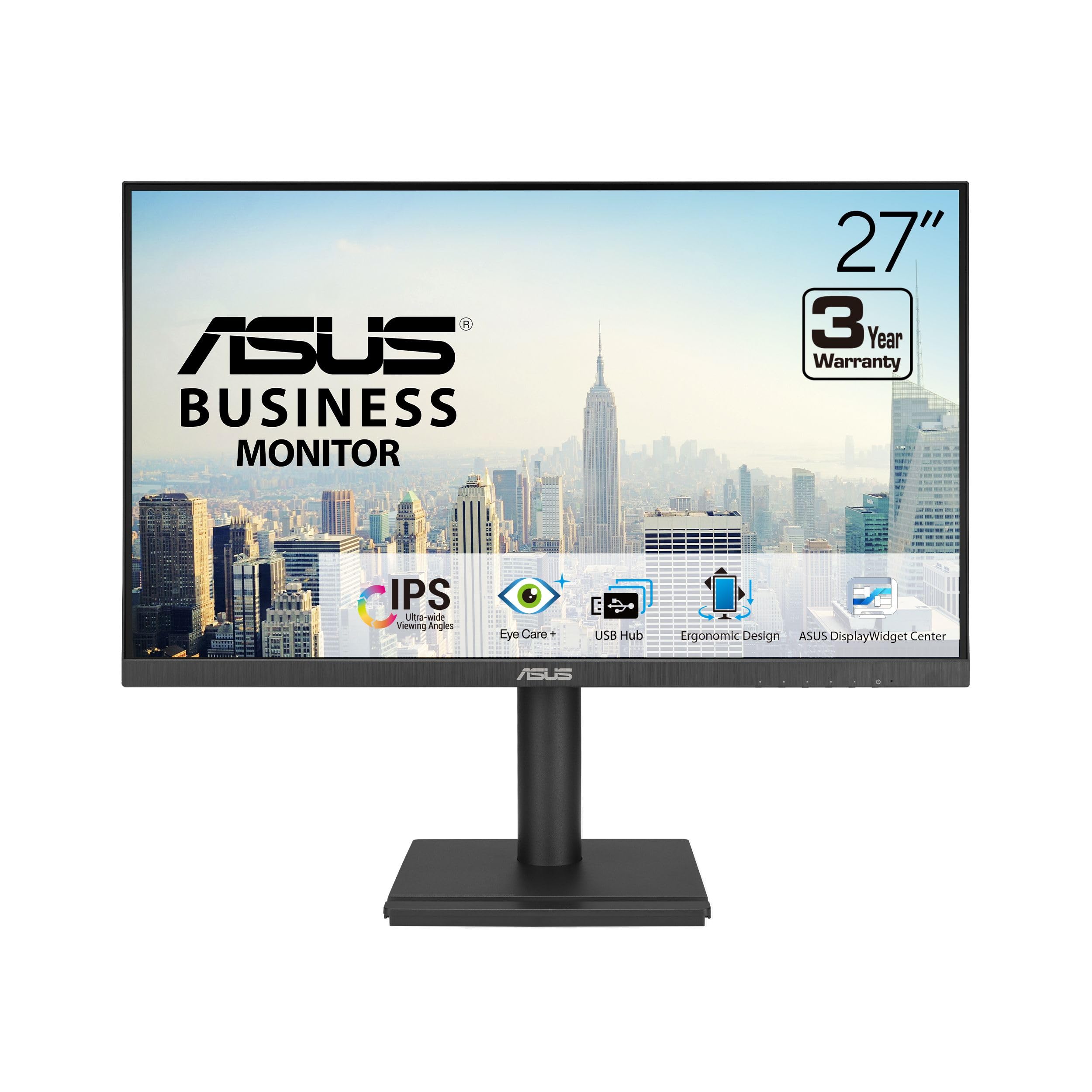 ASUS 27" Computer Monitor (VA279QG) - Full HD, IPS, 120Hz, 1ms MPRT, Adaptive-Sync, Eye Care, Low Blue Light, Flicker Free, HDMI, DisplayPort, VGA, Speakers, VESA Mountable, 99% sRGB, 3yr Warranty