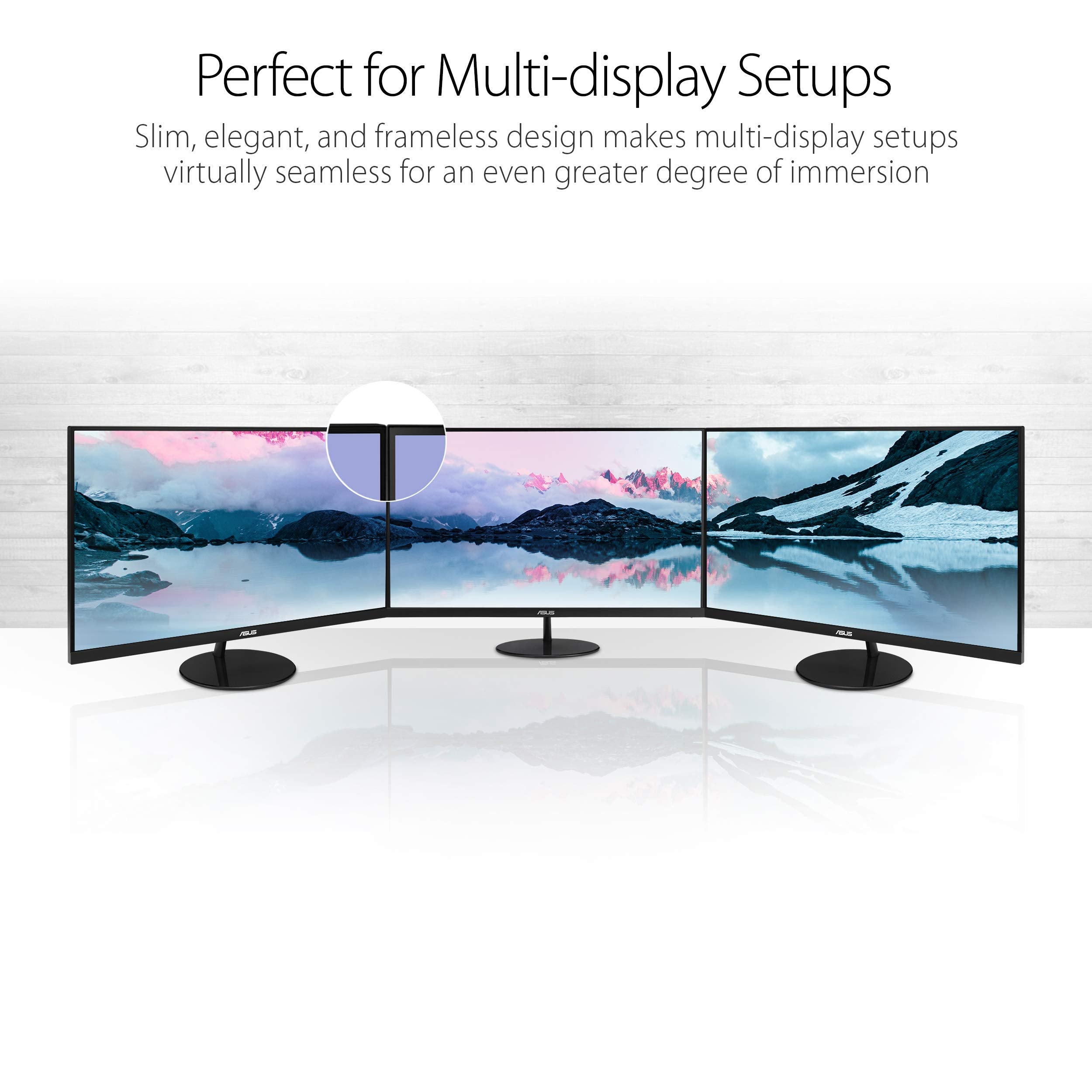 ASUS 27" Computer Monitor (VA279QG) - Full HD, IPS, 120Hz, 1ms MPRT, Adaptive-Sync, Eye Care, Low Blue Light, Flicker Free, HDMI, DisplayPort, VGA, Speakers, VESA Mountable, 99% sRGB, 3yr Warranty
