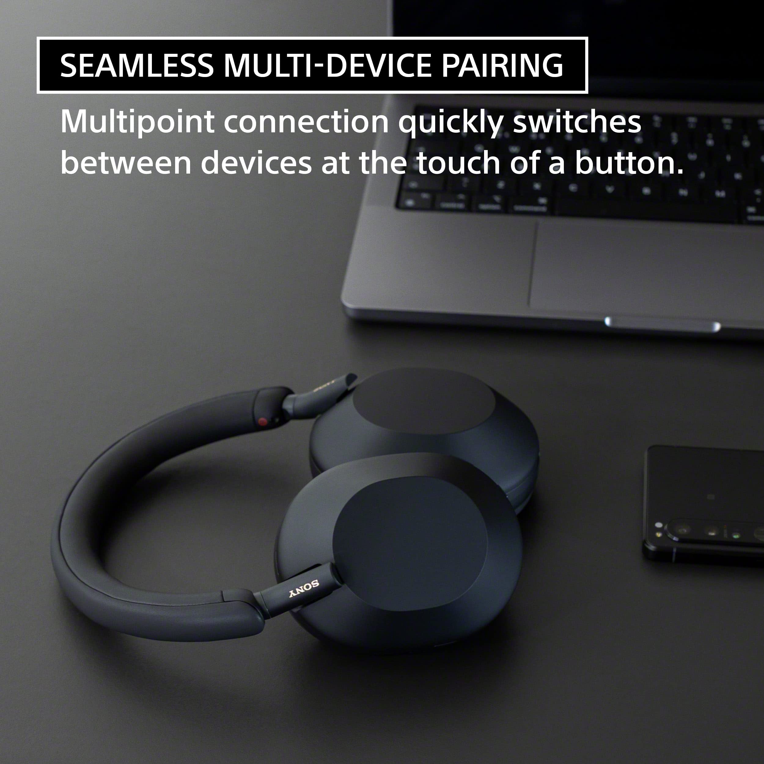 Sony WH-1000XM5 Premium Noise Cancelling Wireless Headphones, Black | Auto NC Optimizer, Up to 30 Hrs of Battery, Carrying Case, Crystal Clear Calls, Touch Control, Multipoint Connection