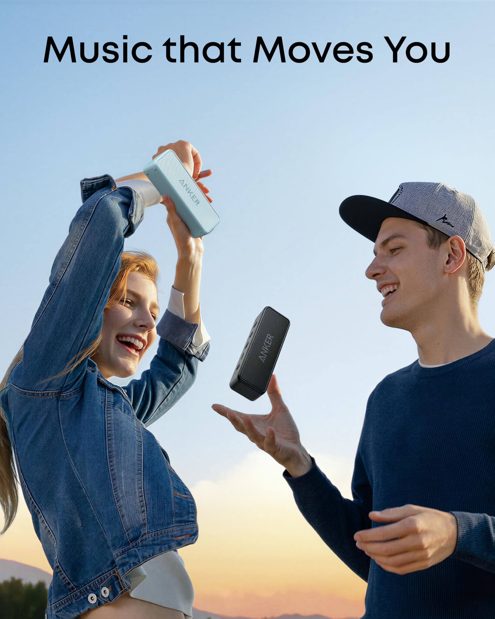 Anker soundcore 2 Portable Bluetooth Speaker, Stereo Sound, IPX7 | BassUp, 24H Playtime, Bluetooth 5, Wireless Speaker for Home, Outdoors, Travel