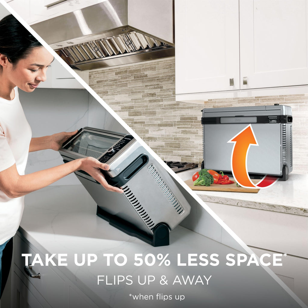 Ninja Flip Toaster Oven & Air Fryer, 8-in-1, Stainless Steel, SP151 | Air fry, bake, broil, toast, bagel, dehydrate, reheat, 1800W, Flip up & away, XL capacity