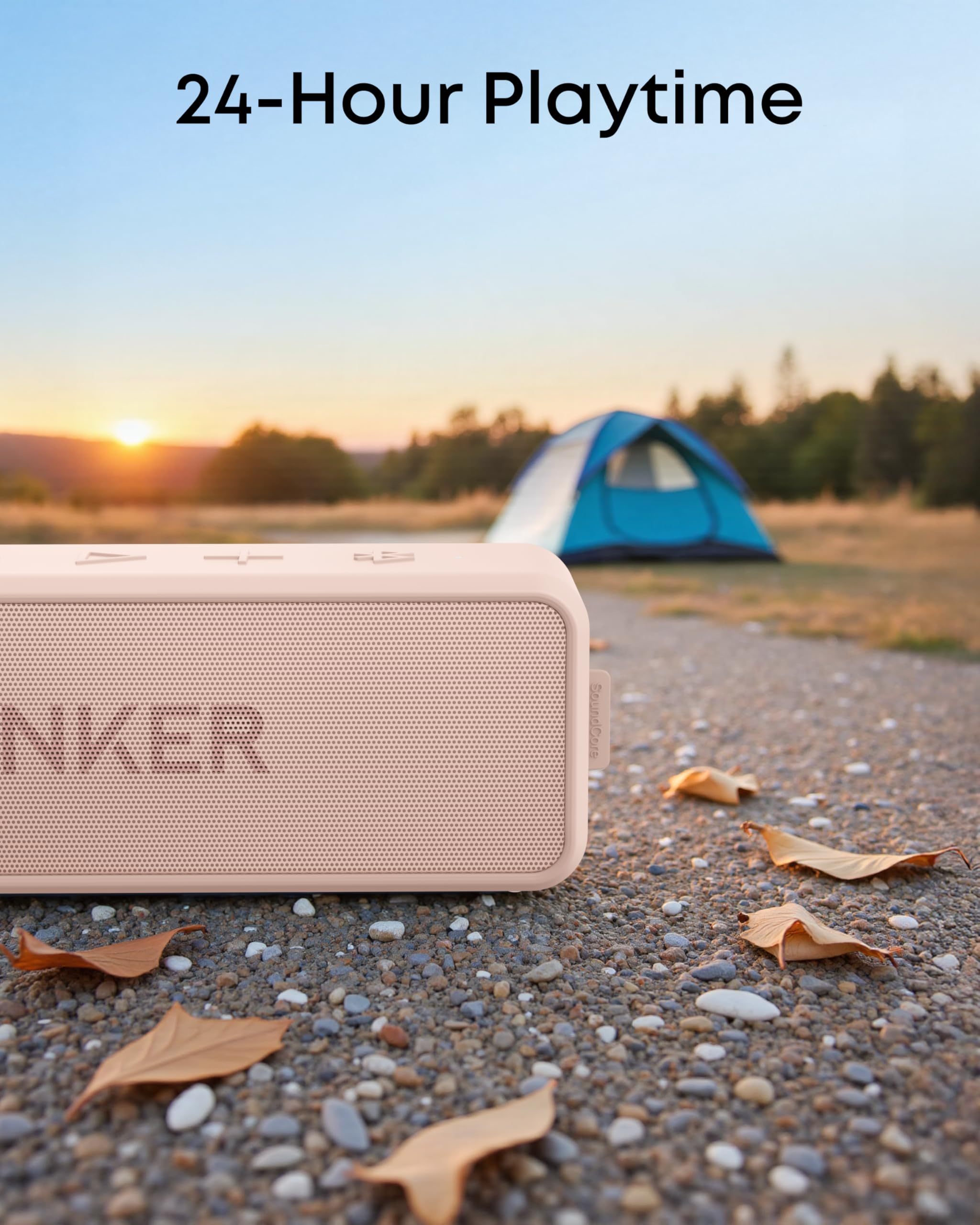 Anker soundcore 2 Portable Bluetooth Speaker, Stereo Sound, IPX7 | BassUp, 24H Playtime, Bluetooth 5, Wireless Speaker for Home, Outdoors, Travel