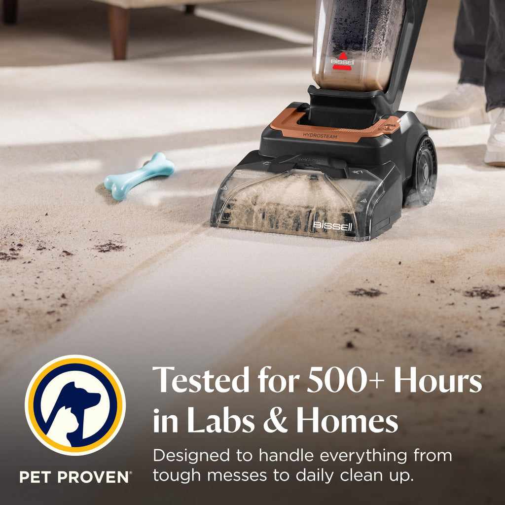 BISSELL Revolution HydroSteam Pet Carpet Cleaner, 3432 | HydroSteam technology; 2-in-1 pet upholstery tool; cleaning formulas included; upright deep cleaner