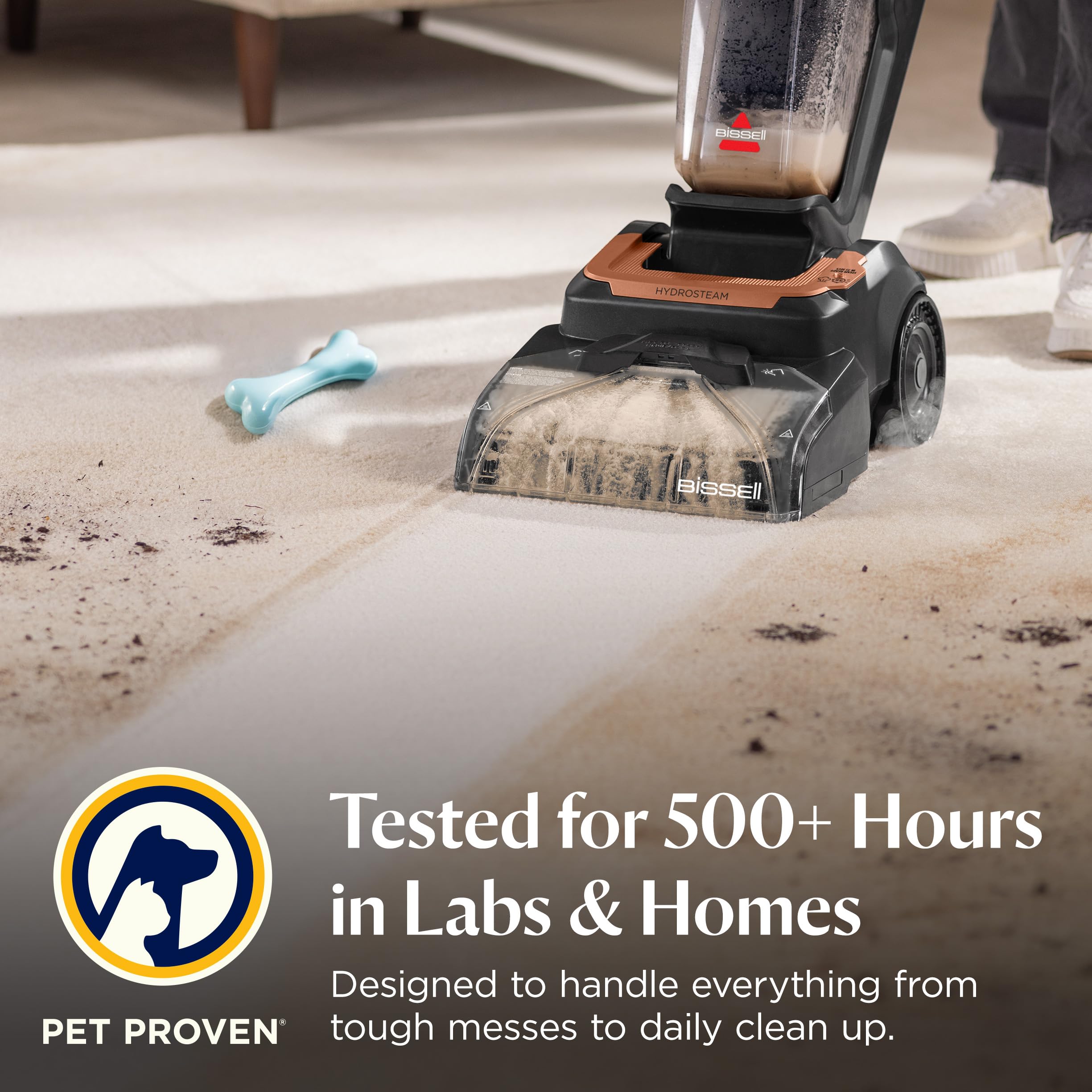 BISSELL Revolution HydroSteam Pet Carpet Cleaner, 3432 | HydroSteam technology; 2-in-1 pet upholstery tool; cleaning formulas included; upright deep cleaner