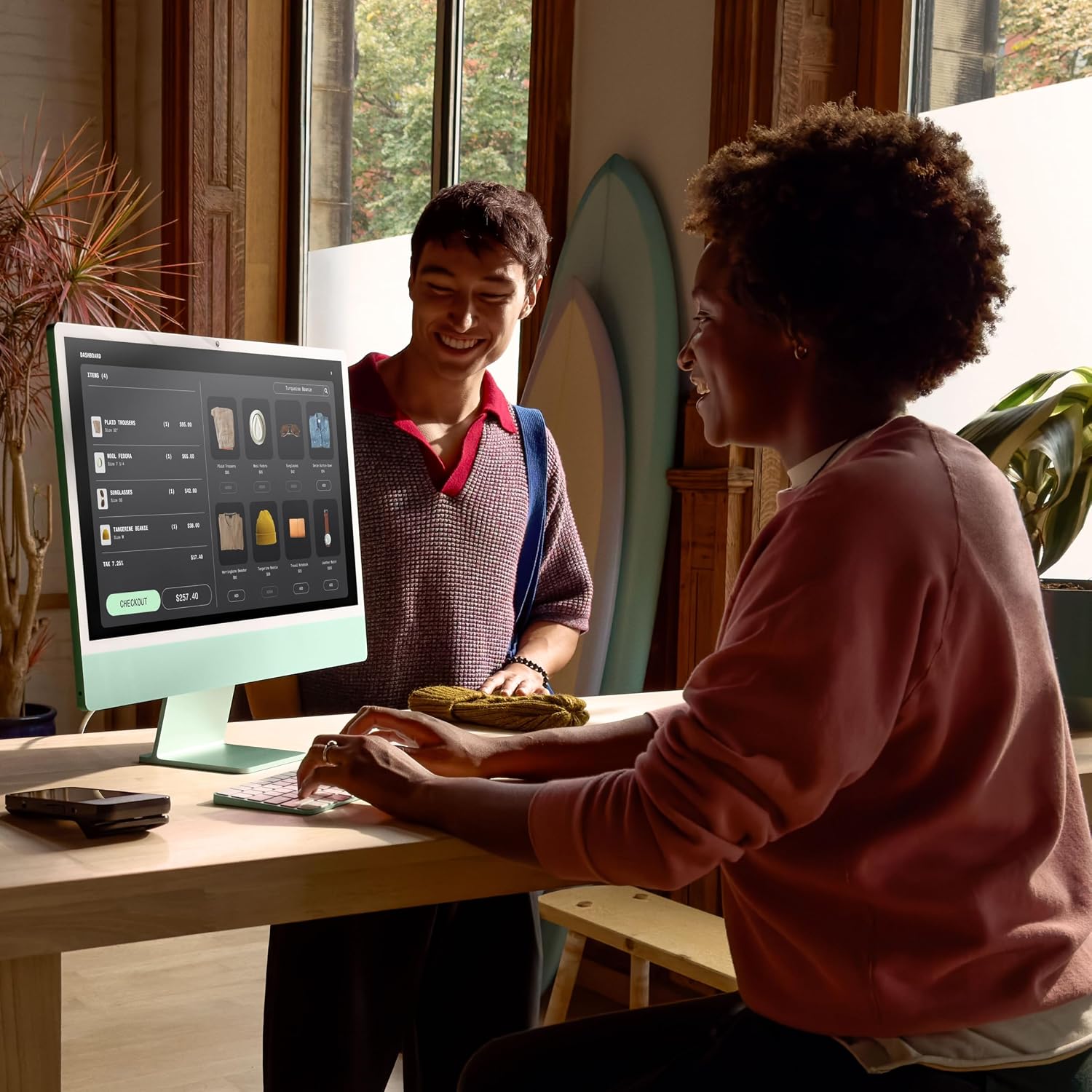 Apple 2024 iMac All-in-One Desktop Computer with M4 chip with 8-core CPU, 8-core GPU: Built for Apple Intelligence, 16GB Unified Memory, 256GB SSD Storage; Green with AppleCare+ (3 Years)