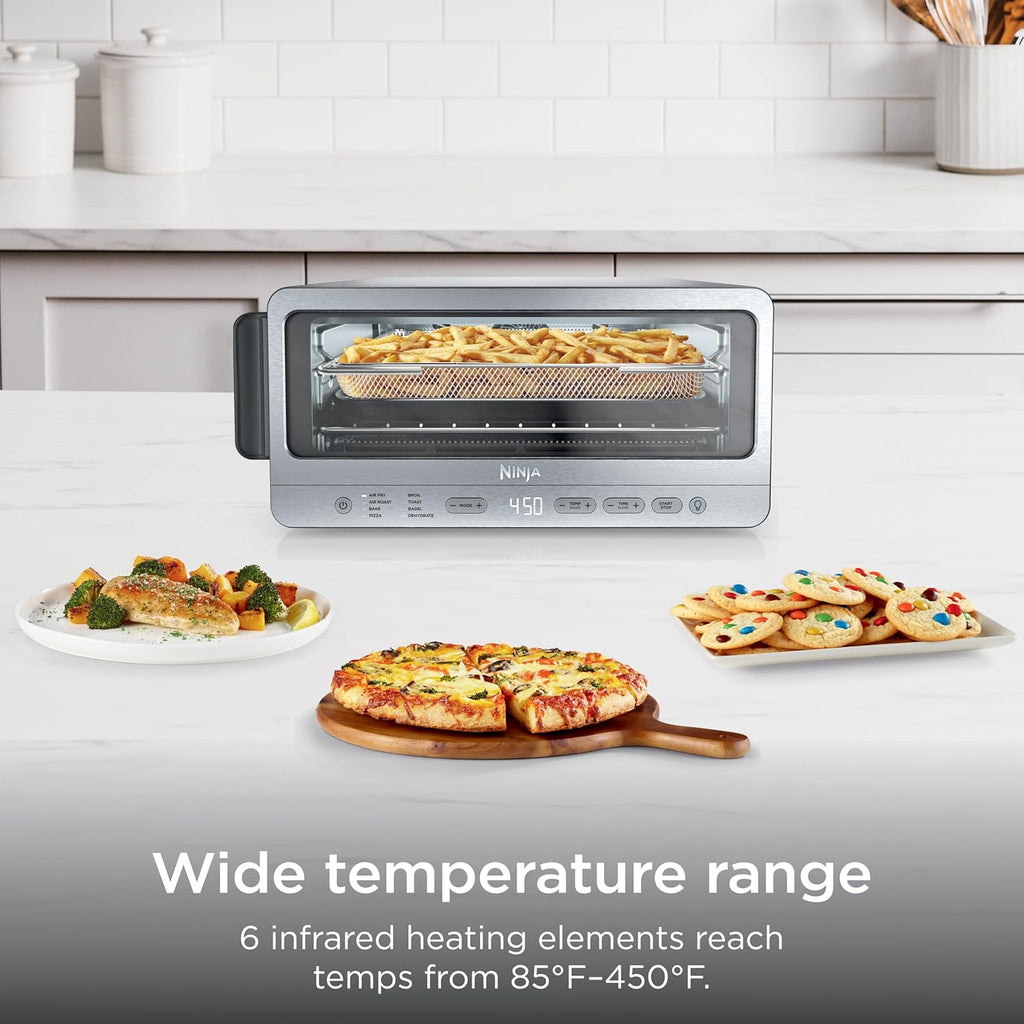 Ninja Flip Toaster Oven & Air Fryer, 8-in-1, Stainless Steel, SP151 | Air fry, bake, broil, toast, bagel, dehydrate, reheat, 1800W, Flip up & away, XL capacity