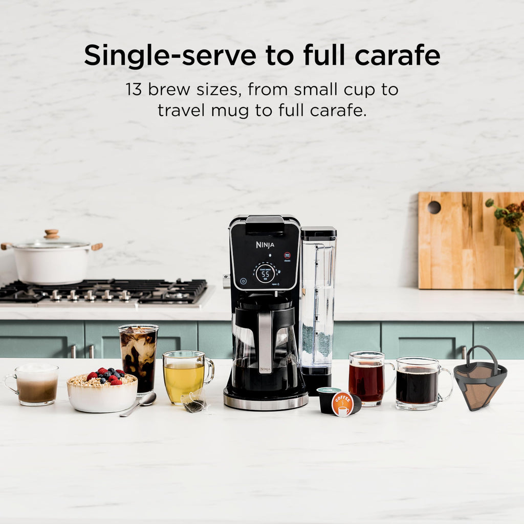 Ninja Specialty Drip Coffee Maker, DualBrew Pro, Black, CFP301 | Coffee Machine w/ Frother, Paper Filter, Brew with Pods & Grounds, K Cups Compatible, 4 Brew Styles, 13 Cup to Pot Sizes