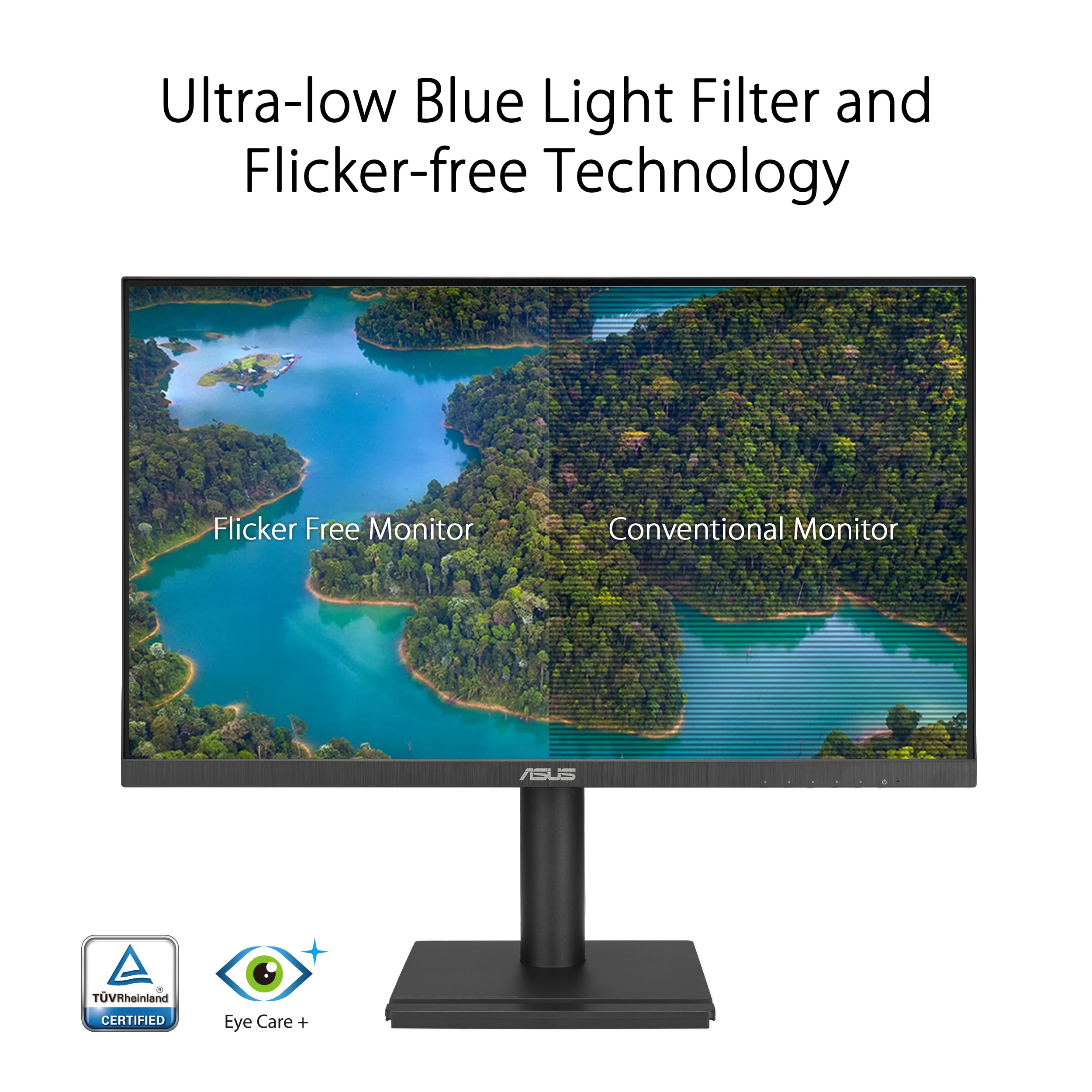 ASUS 27" Computer Monitor (VA279QG) - Full HD, IPS, 120Hz, 1ms MPRT, Adaptive-Sync, Eye Care, Low Blue Light, Flicker Free, HDMI, DisplayPort, VGA, Speakers, VESA Mountable, 99% sRGB, 3yr Warranty