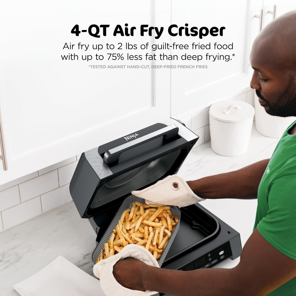 Ninja® Foodi® Smart XL 6-in-1 Indoor Grill & Air Fryer, Black/Silver, FG551 | Smart Cook System with built-in thermometer, XL capacity, perfect doneness, rare to well done. 6-in-1: Grill, Air Fry & more.